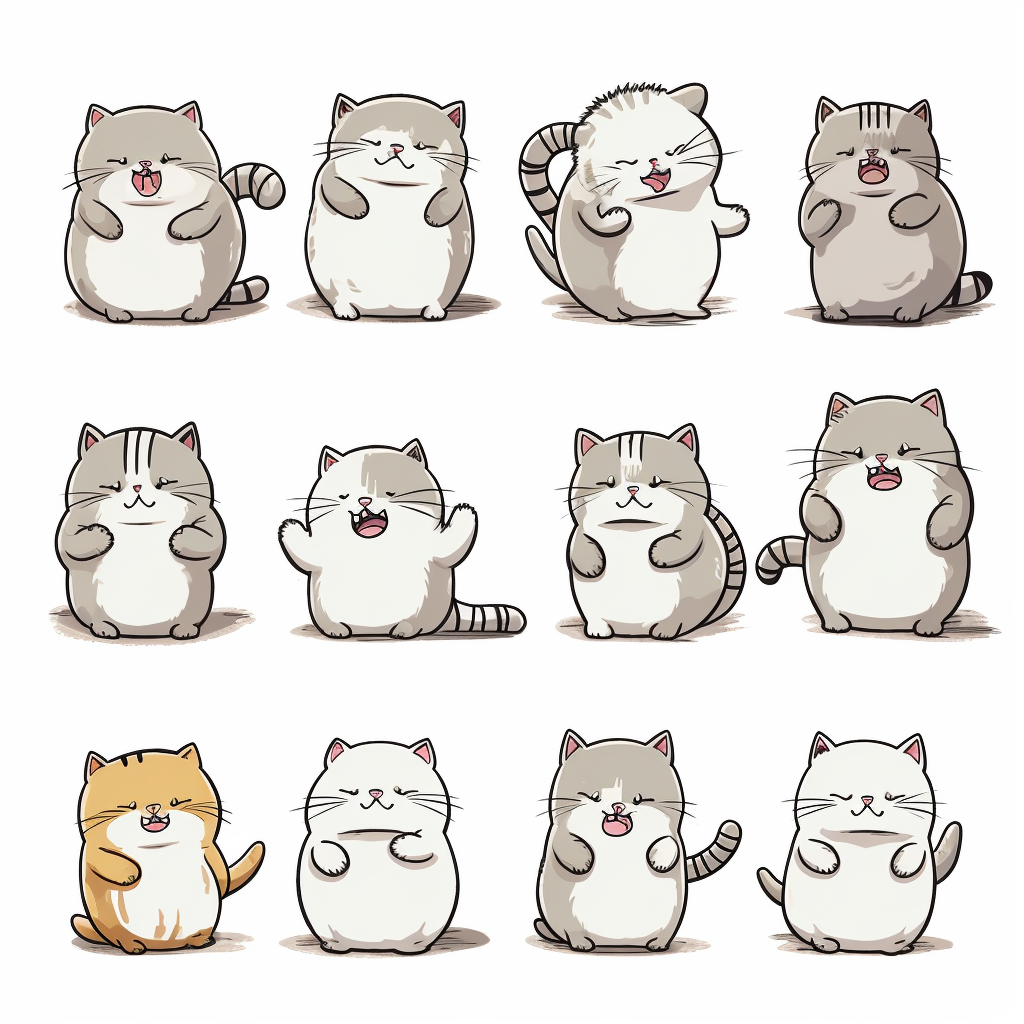 Cute cats in various actions