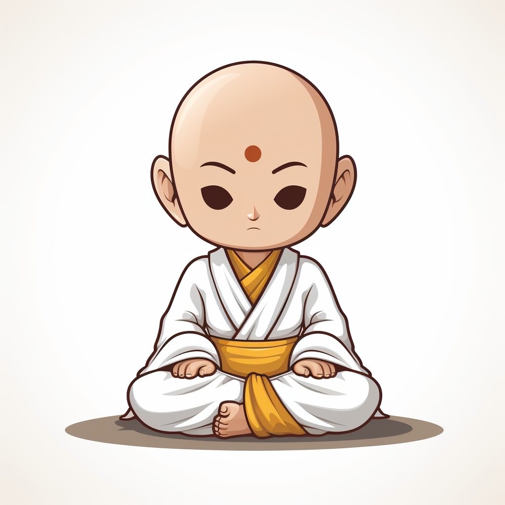 Kawaii Zen Monk Warrior Meditating