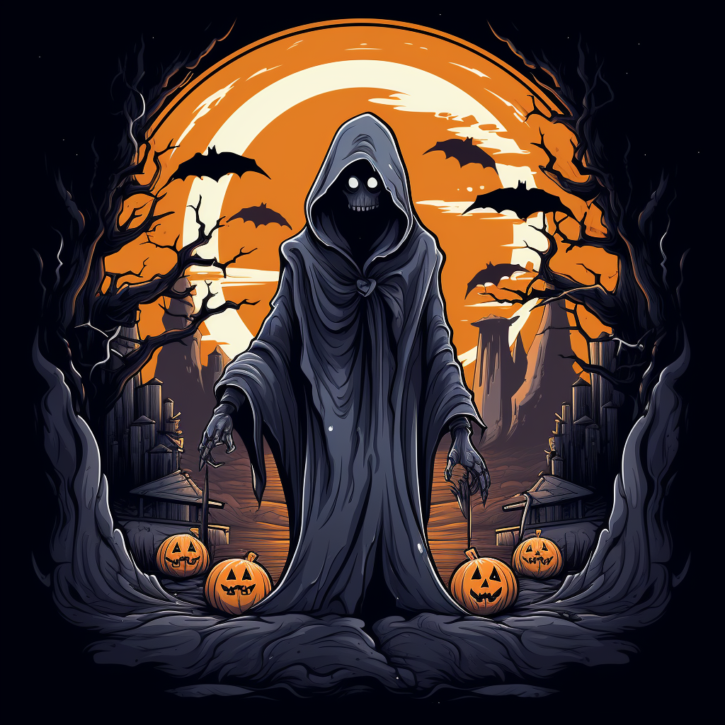 Kawaii Halloween Graveyard Pumpkin Design