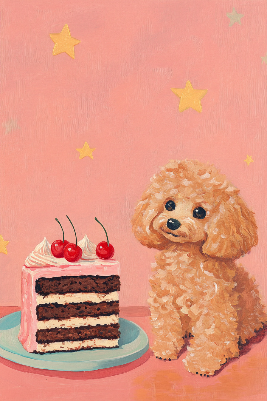 Cute Kawaii Poodle Toy Cake