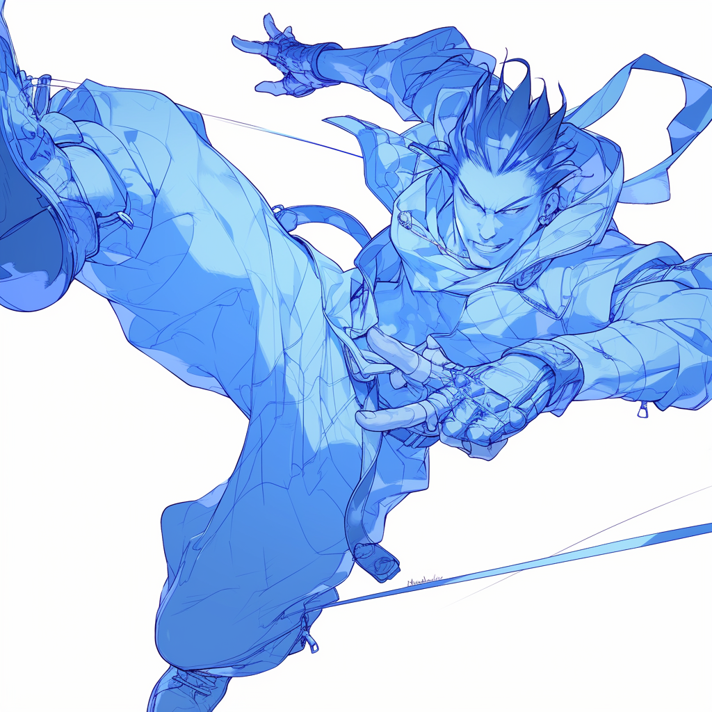 Kazuya jumping anime cell line work