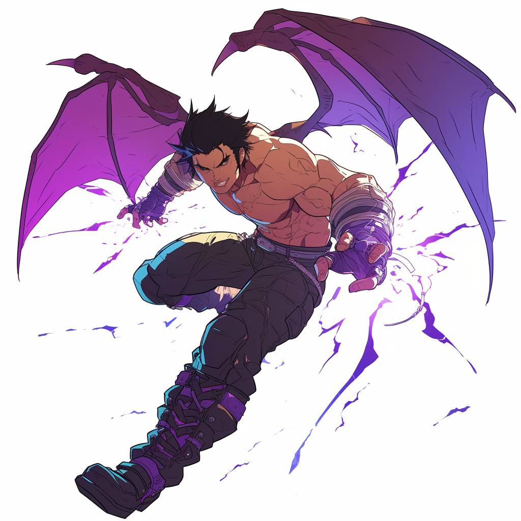 Kazuya from Tekken with Demon Wings