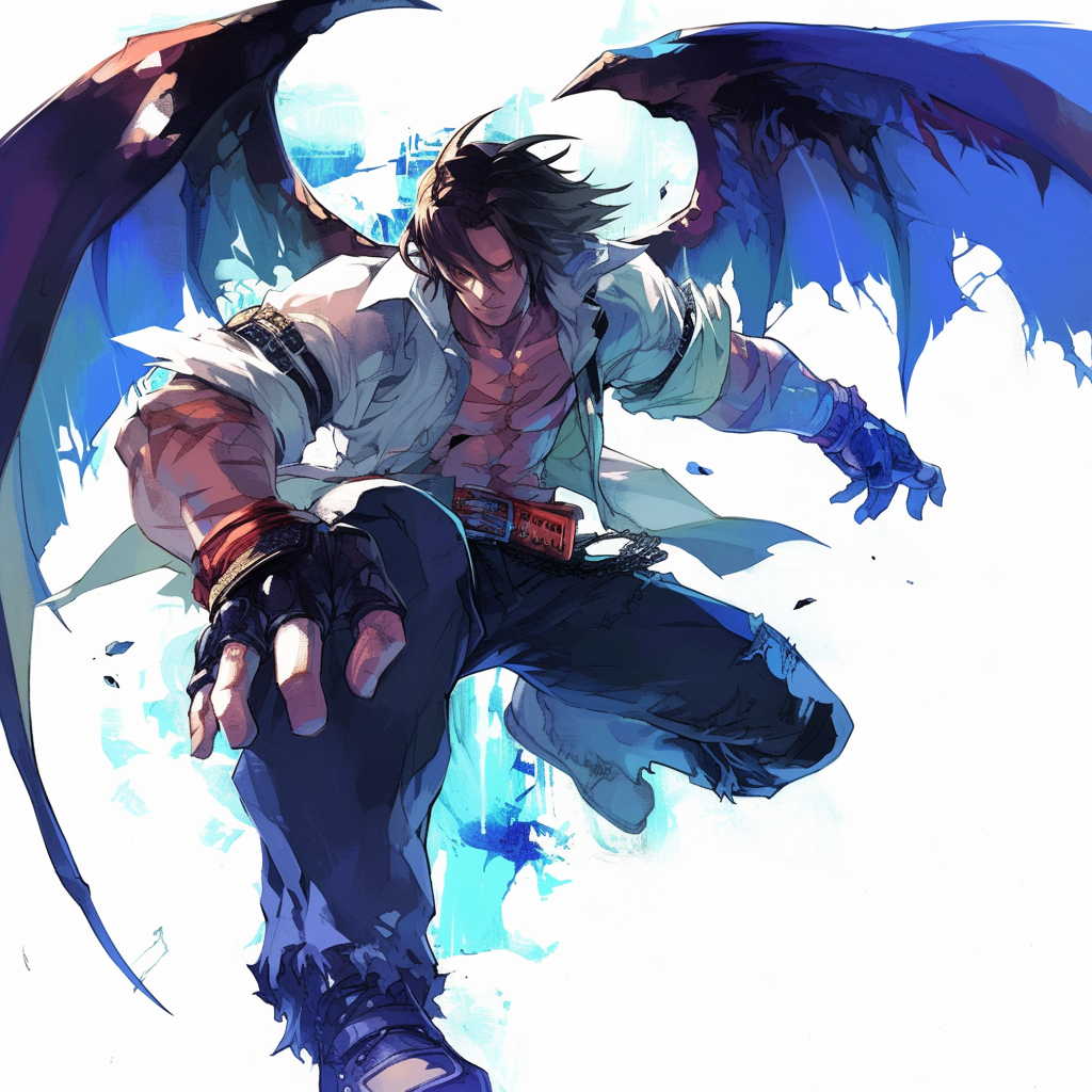 Kazuya with Demon Wings