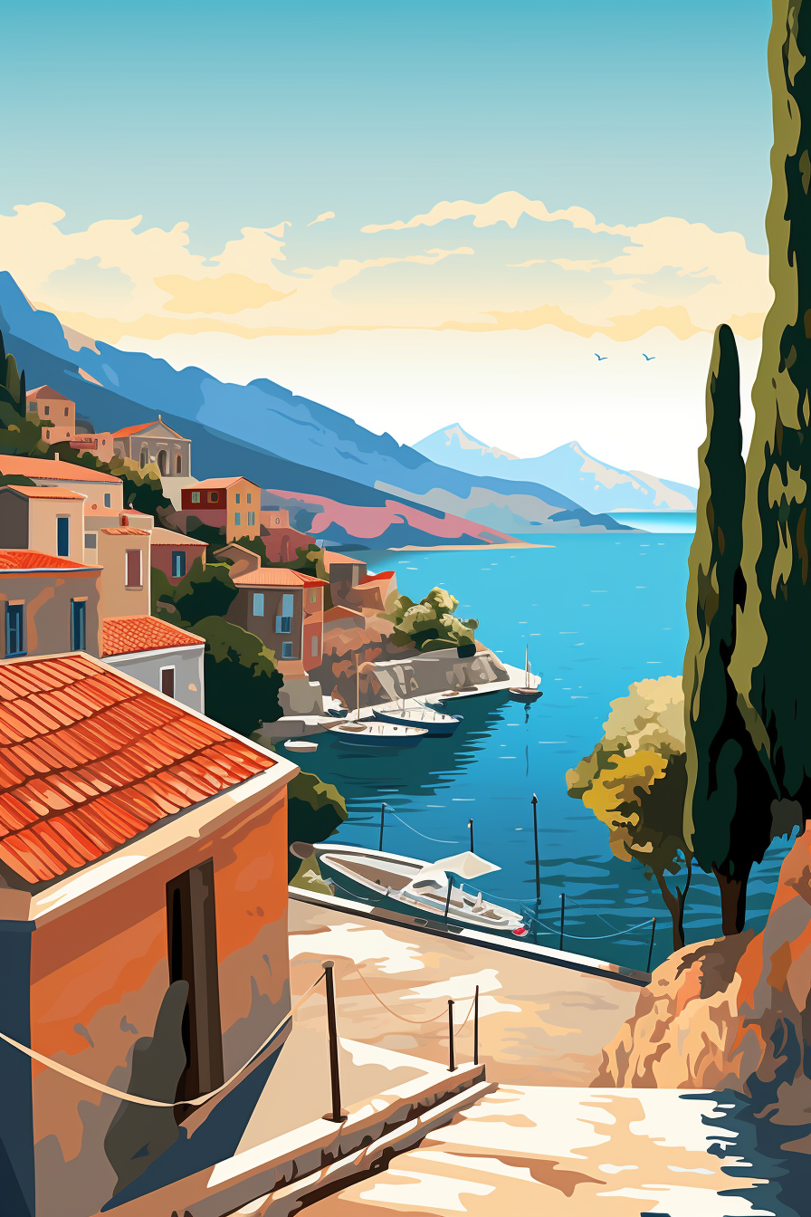 Vector illustration of Kefalonia, Greece