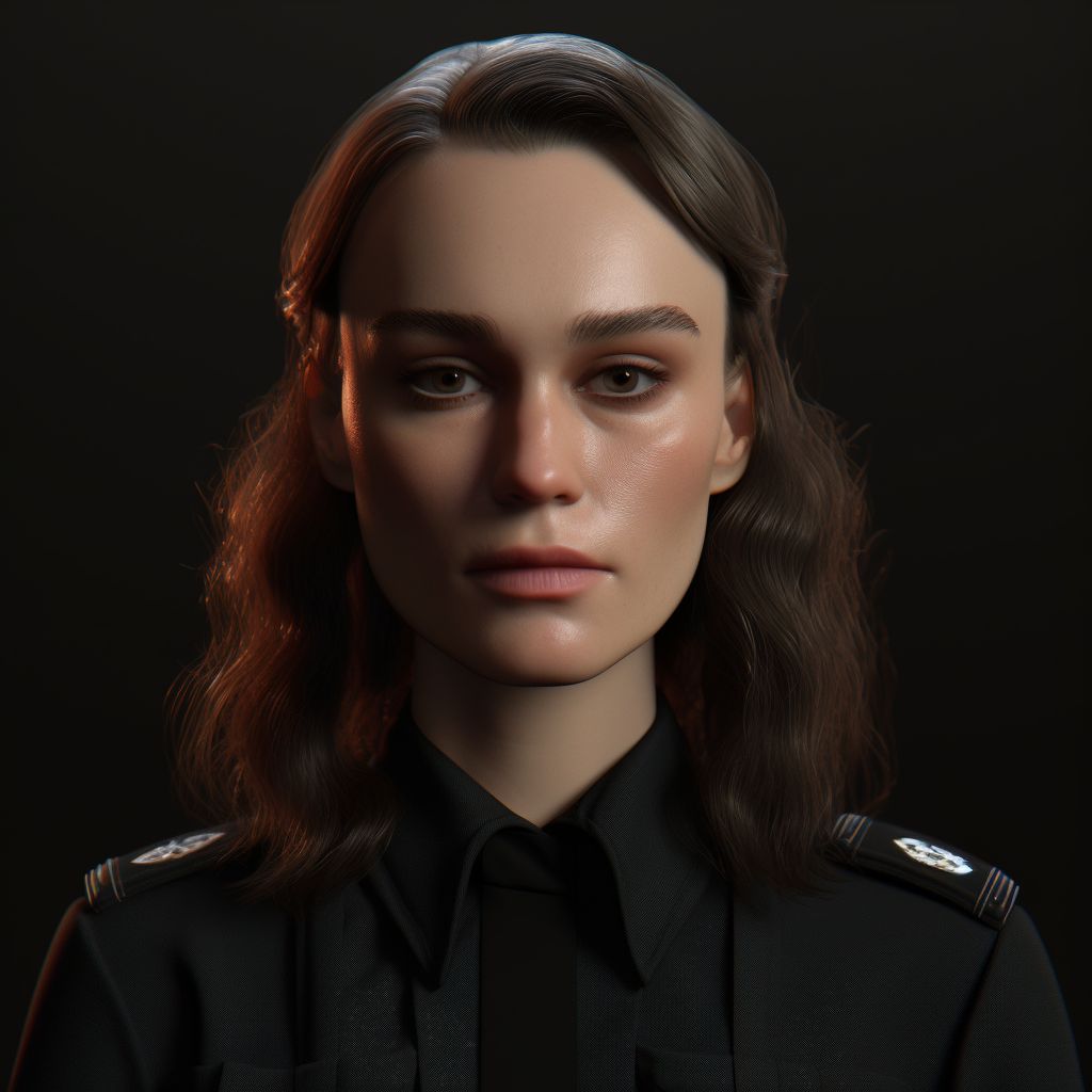 Keira Knightley in black agent gear close-up