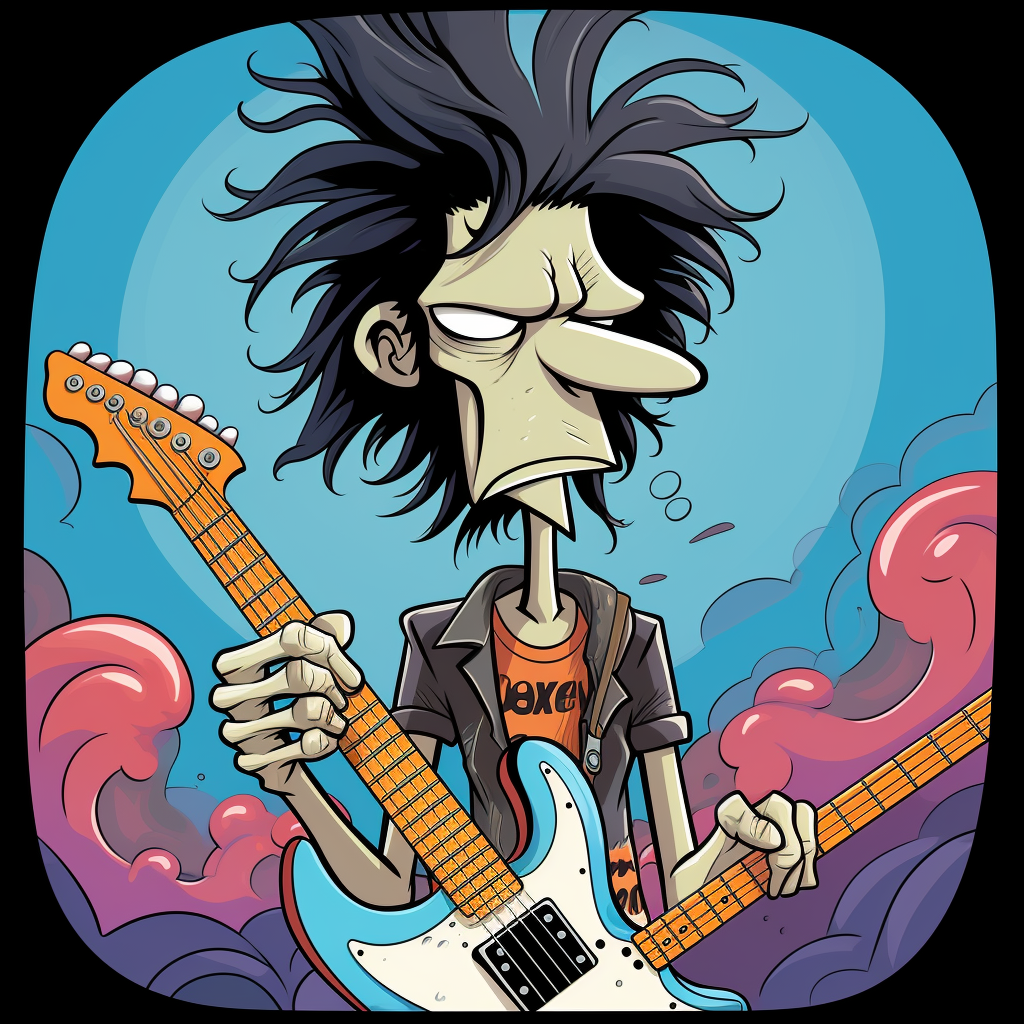 Cute Cartoon Keith Richards Blue Eyes