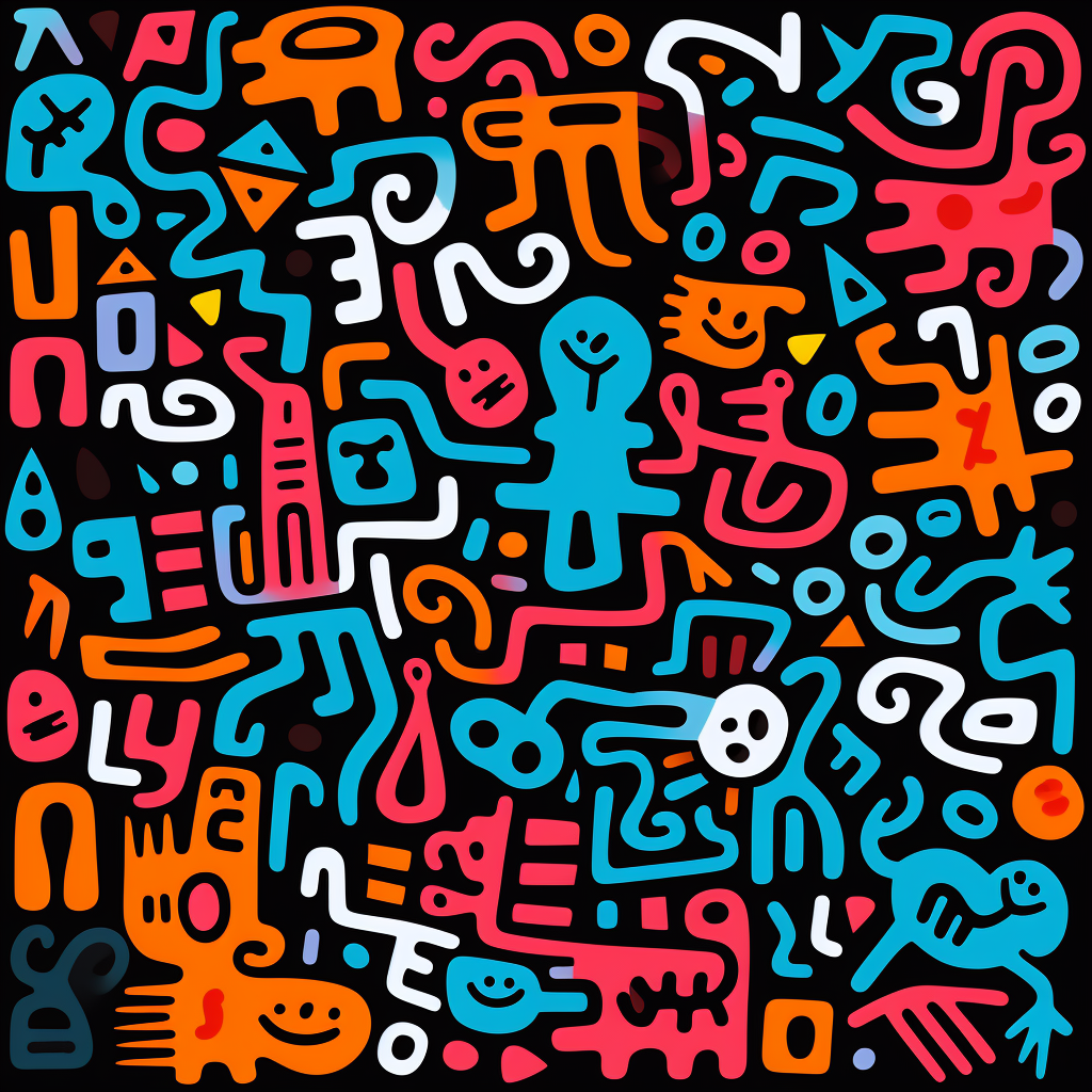 Colorful Keith Haring graffiti background