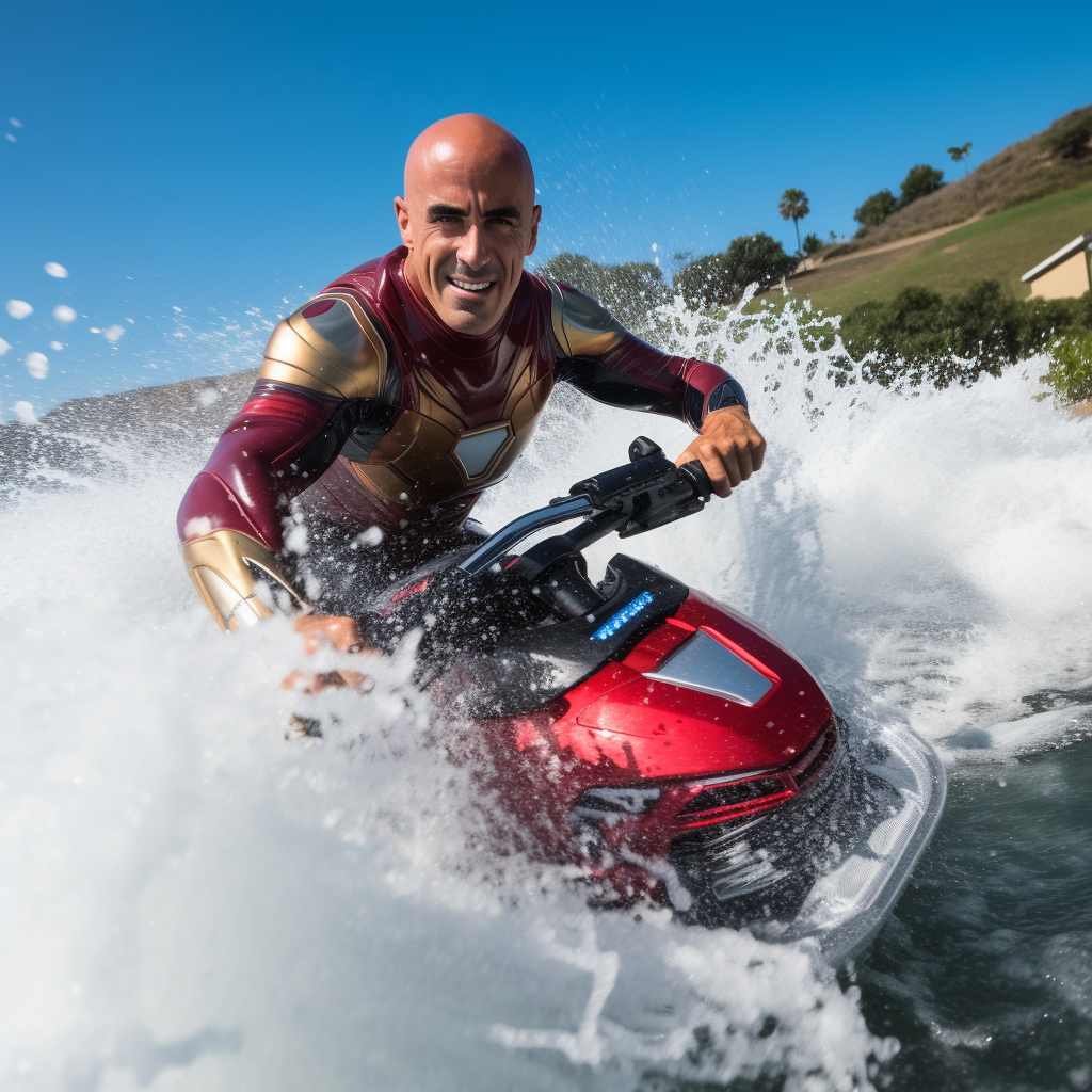 Kelly Slater on a Bobby Car in Marvel Style