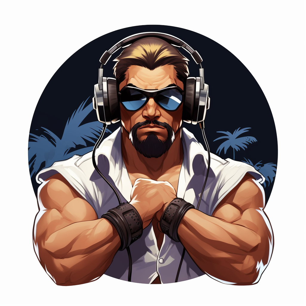 Ken from Street Fighter with Sunglasses and Headphones