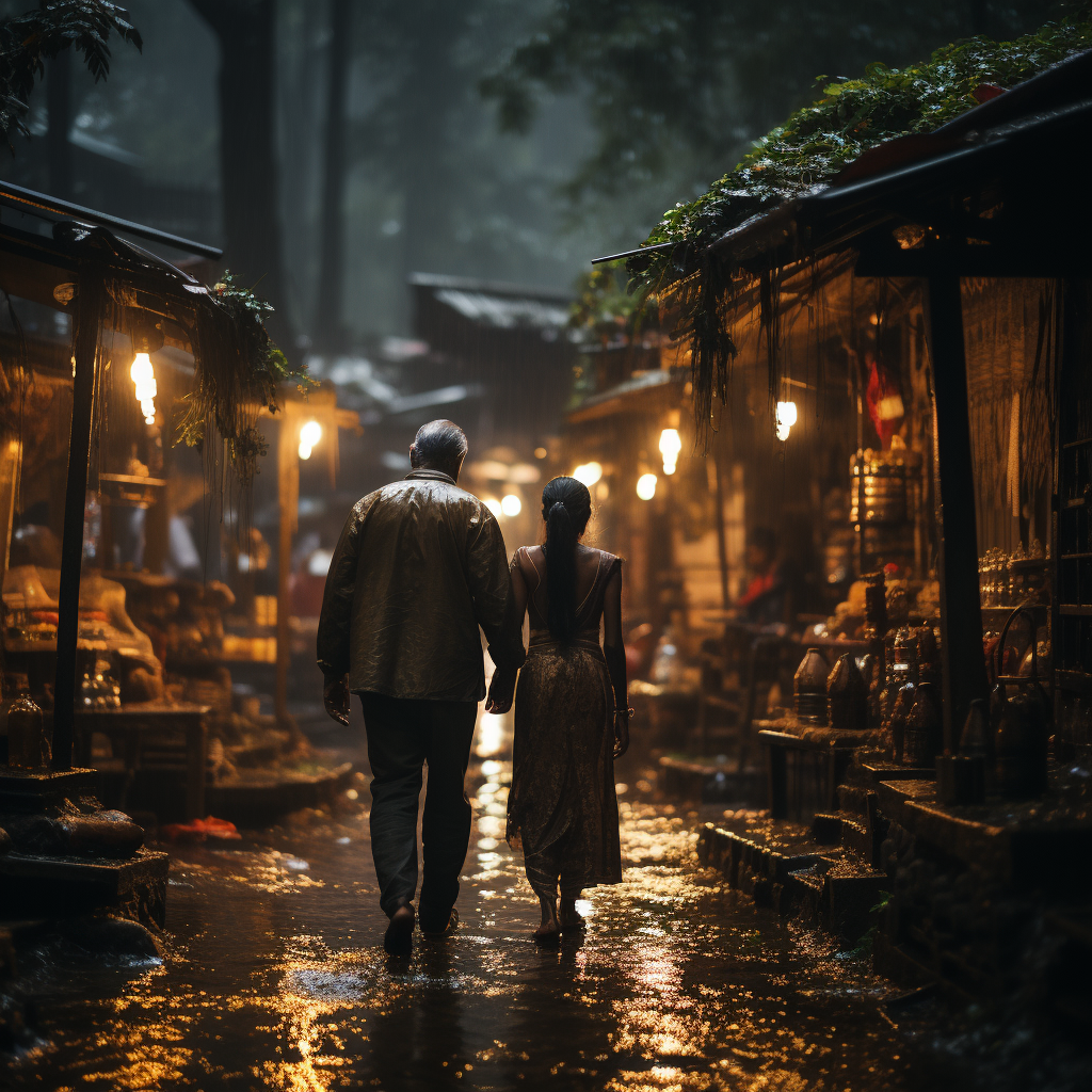 Old Village Man and Woman in Kerala