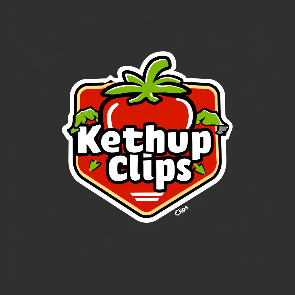 Cartoon-style logo for Ketchup Clips gaming company