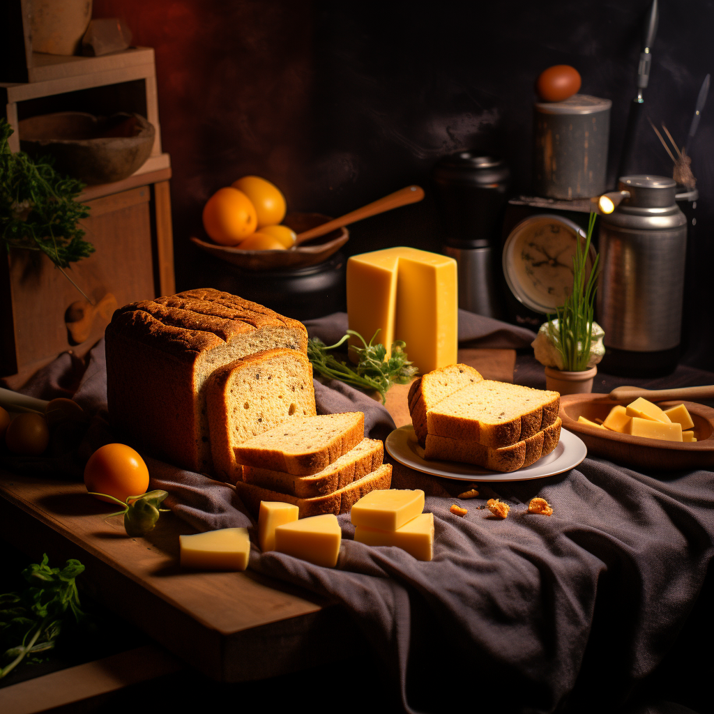 Scrumptious keto bread on wooden background