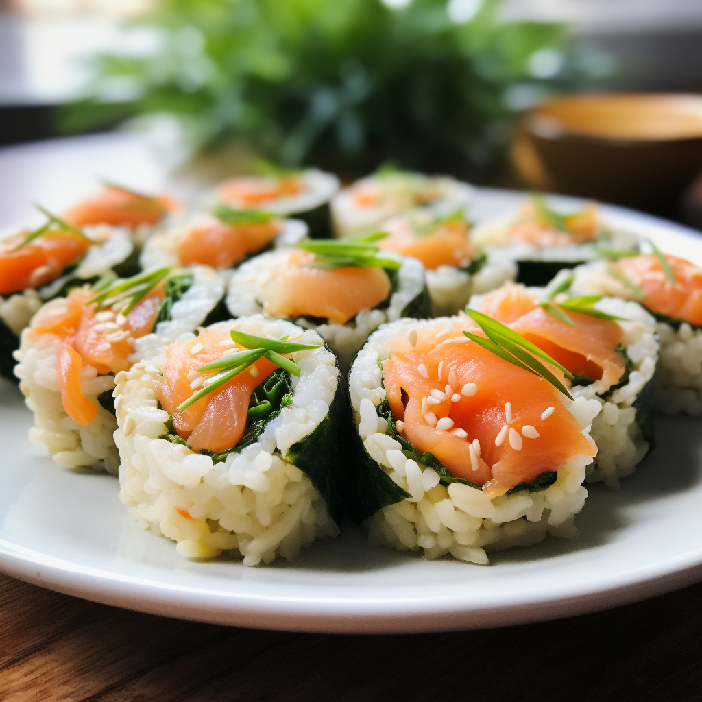 Keto-Friendly Sushi Roll with Smoked Salmon