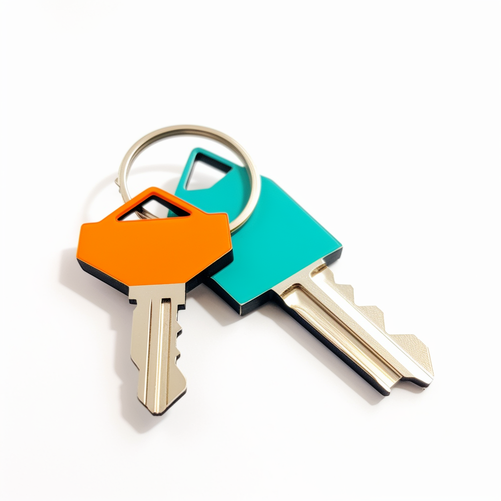 Blue and Orange Short-term Rental Key