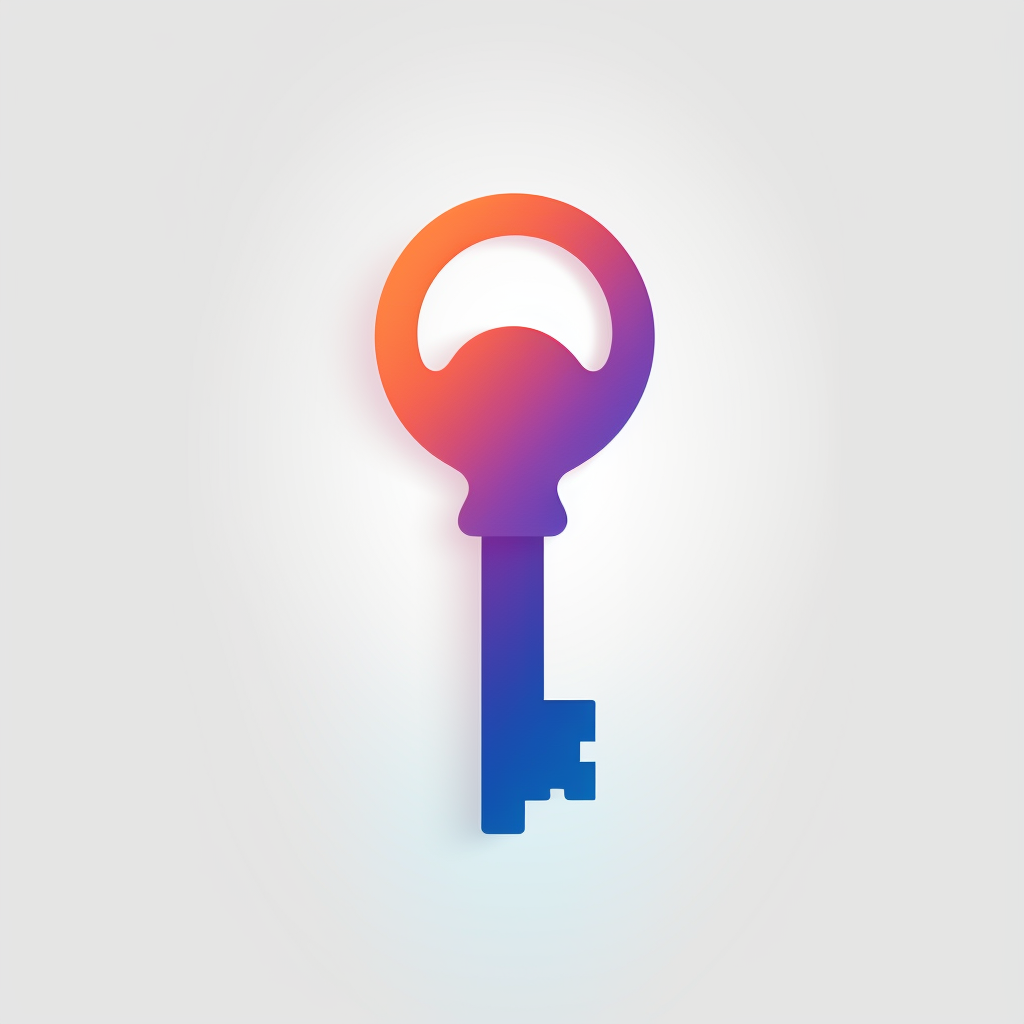 Blue Purple Orange Key with House Silhouette