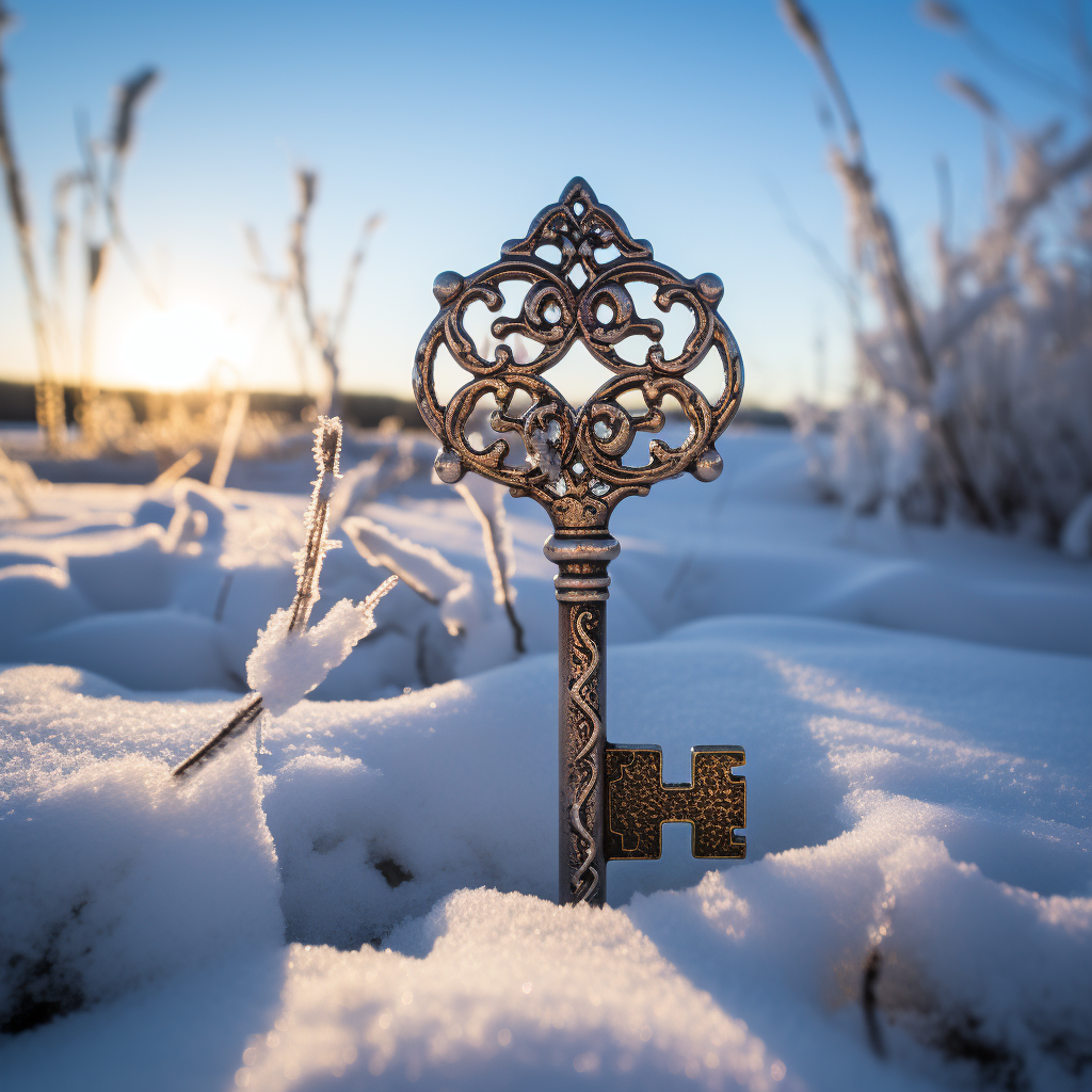 Key in the snow photo