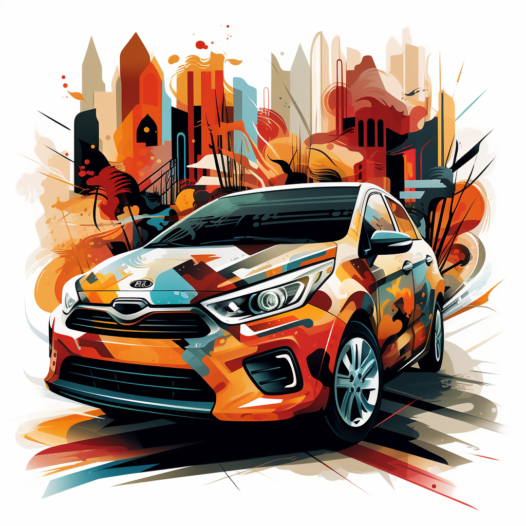 Bold Pop Art Kia Rio Truck Illustration