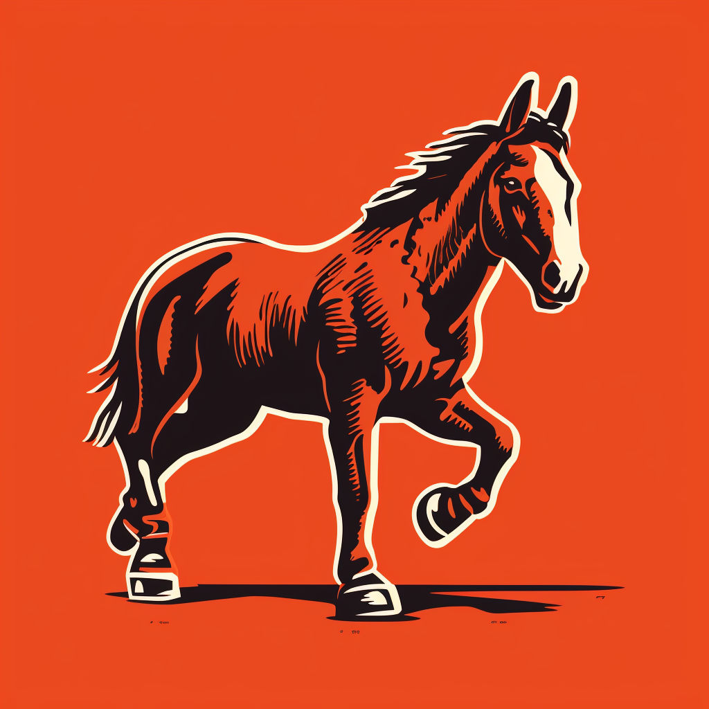 Logo design of a kicking mule