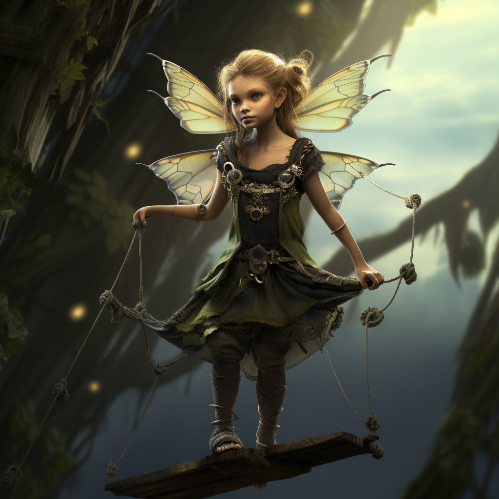 Kid Faerie Standing on Branch