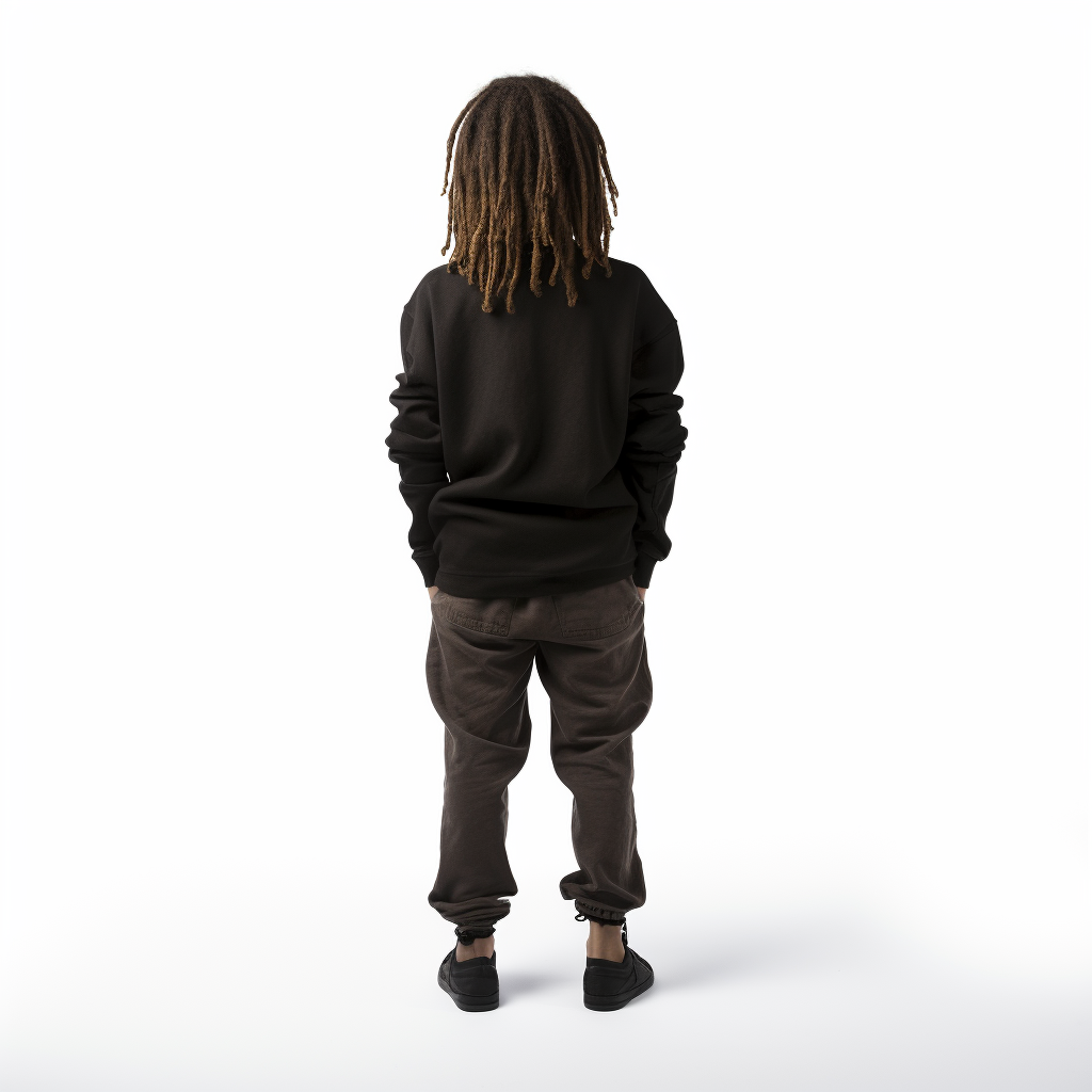 Kid with dreads tripped on white background