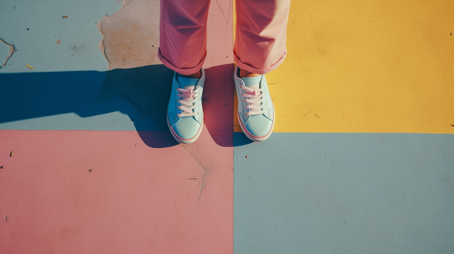 Kid walking with swapped shoes