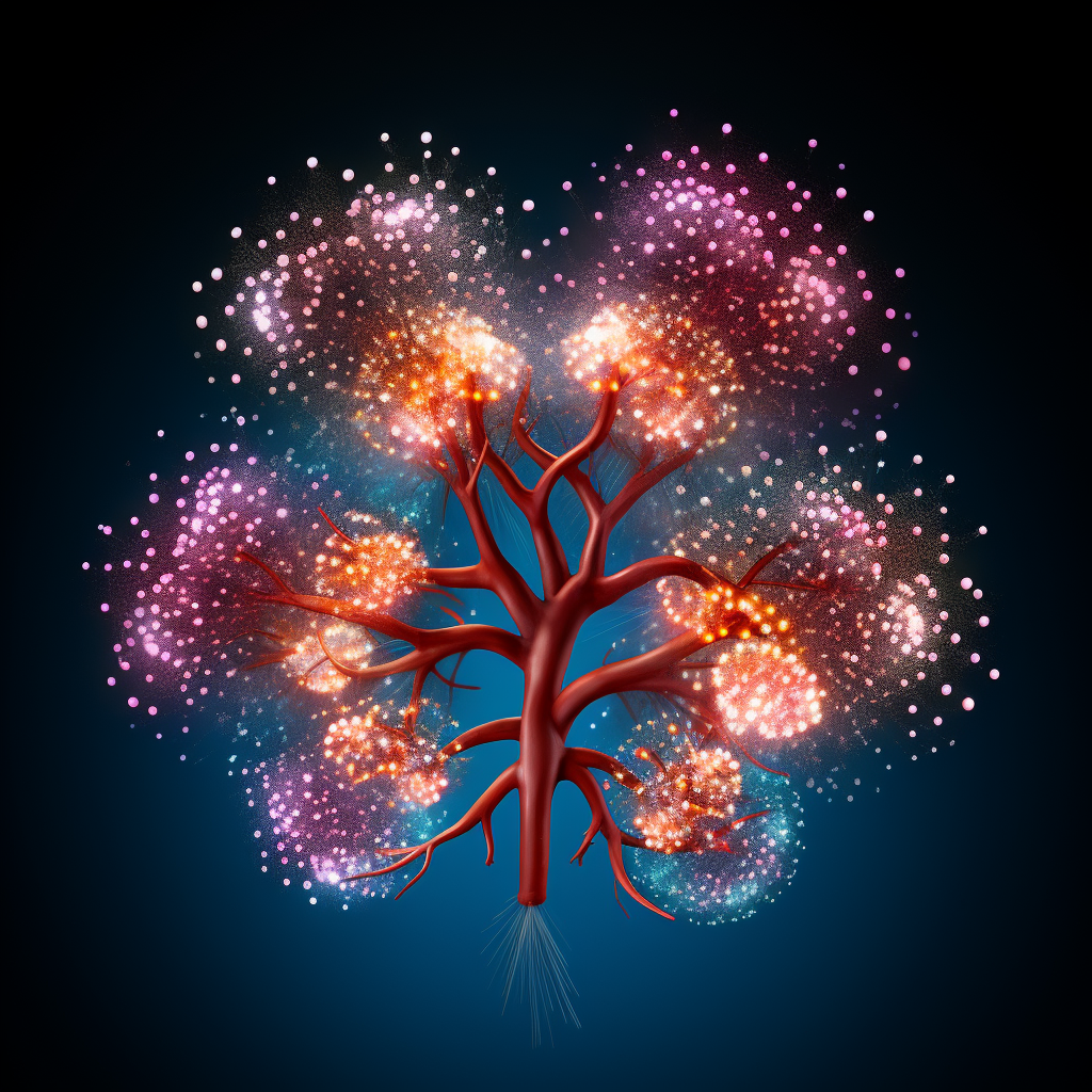 Stunning kidney-shaped fireworks display