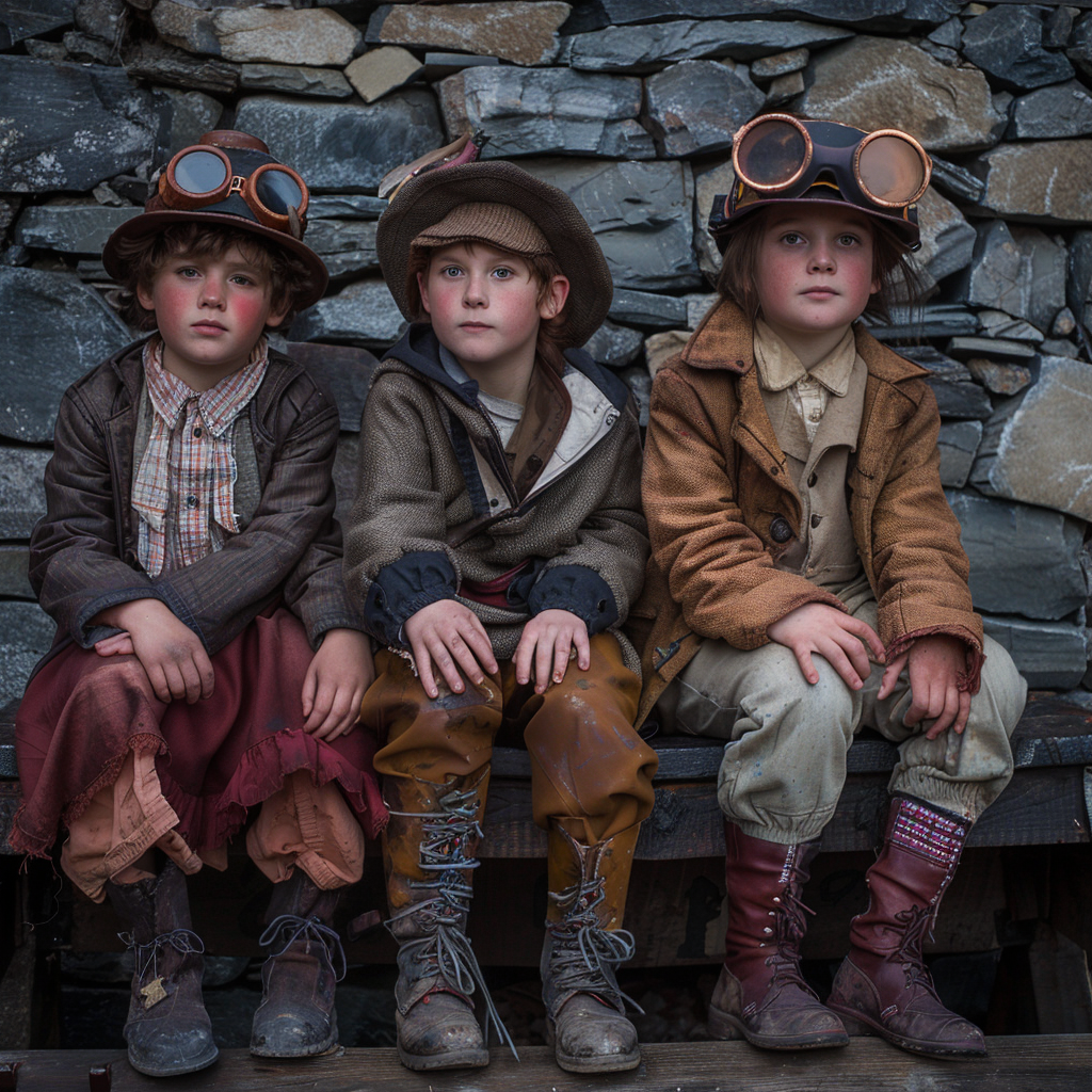 Kids 1890 mine workers sitting