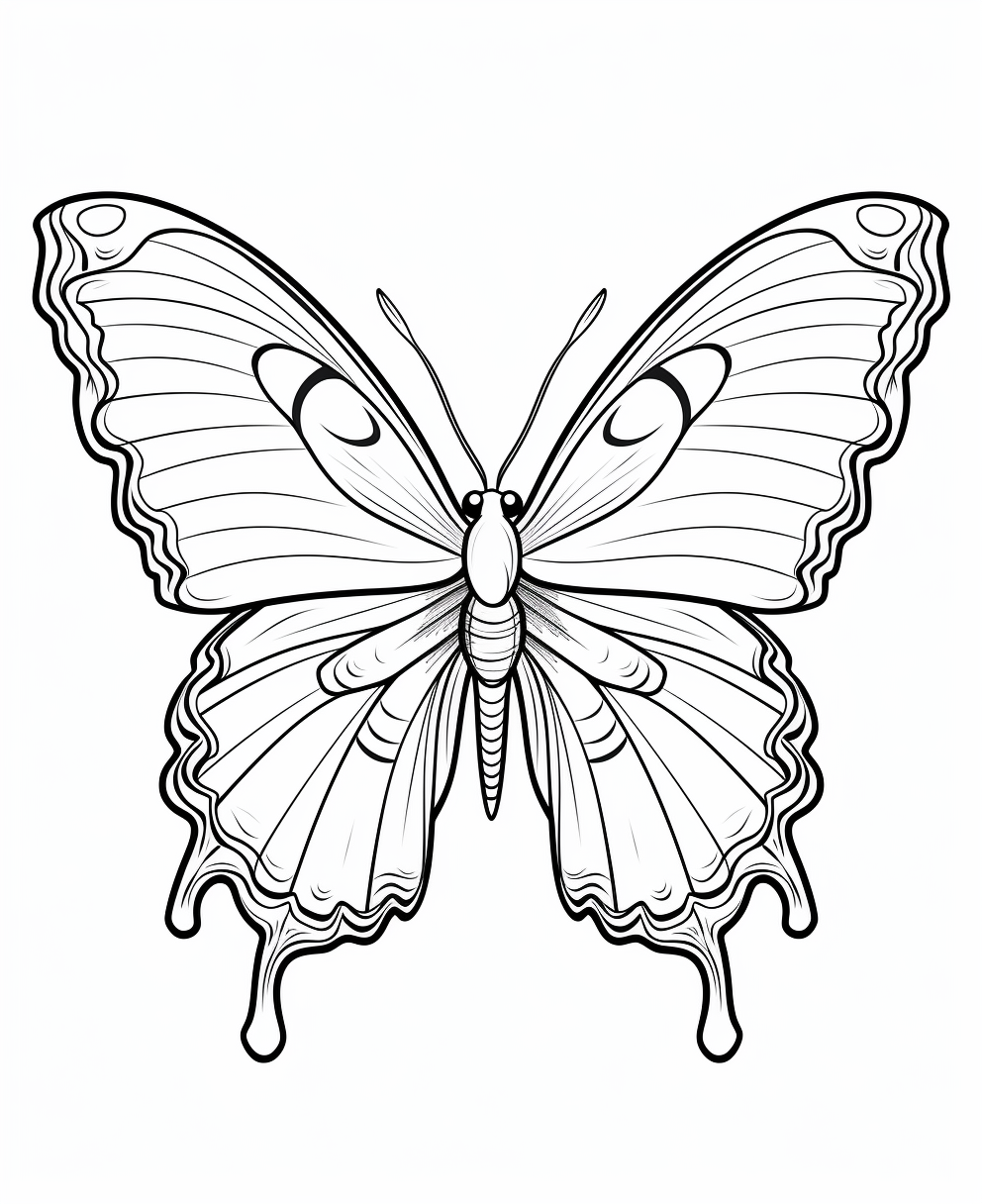 Cartoon butterfly coloring page