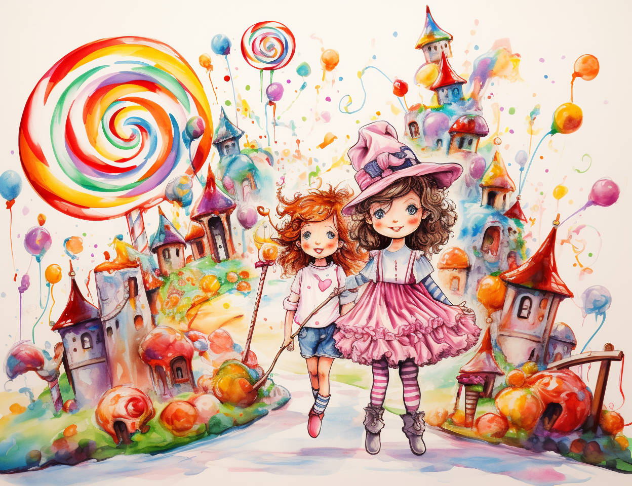 Playful children exploring Candyland