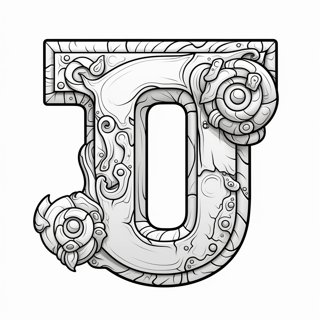 Cartoon-style letter U for kids