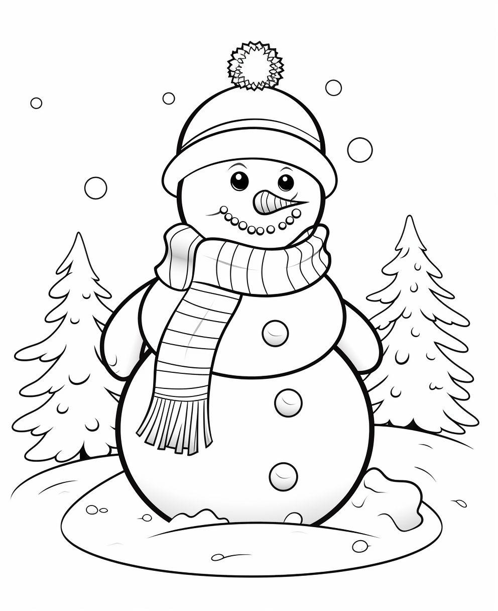 Cute snowman on a white background