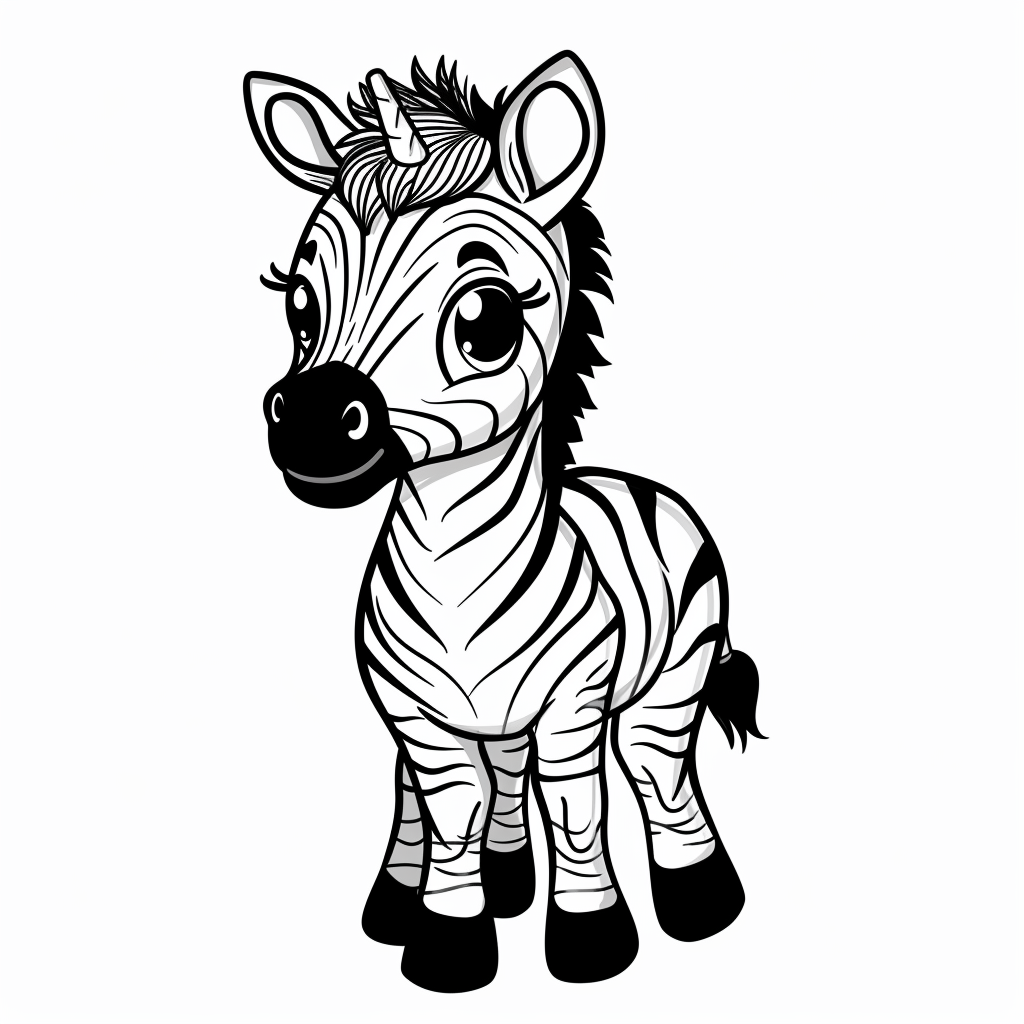 Cute Zebra Coloring Page