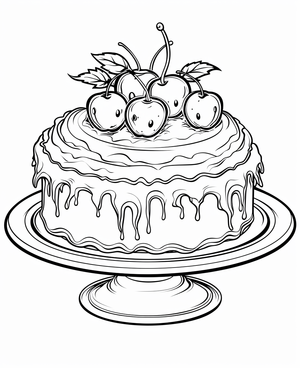 Cartoon-style kids coloring cake image