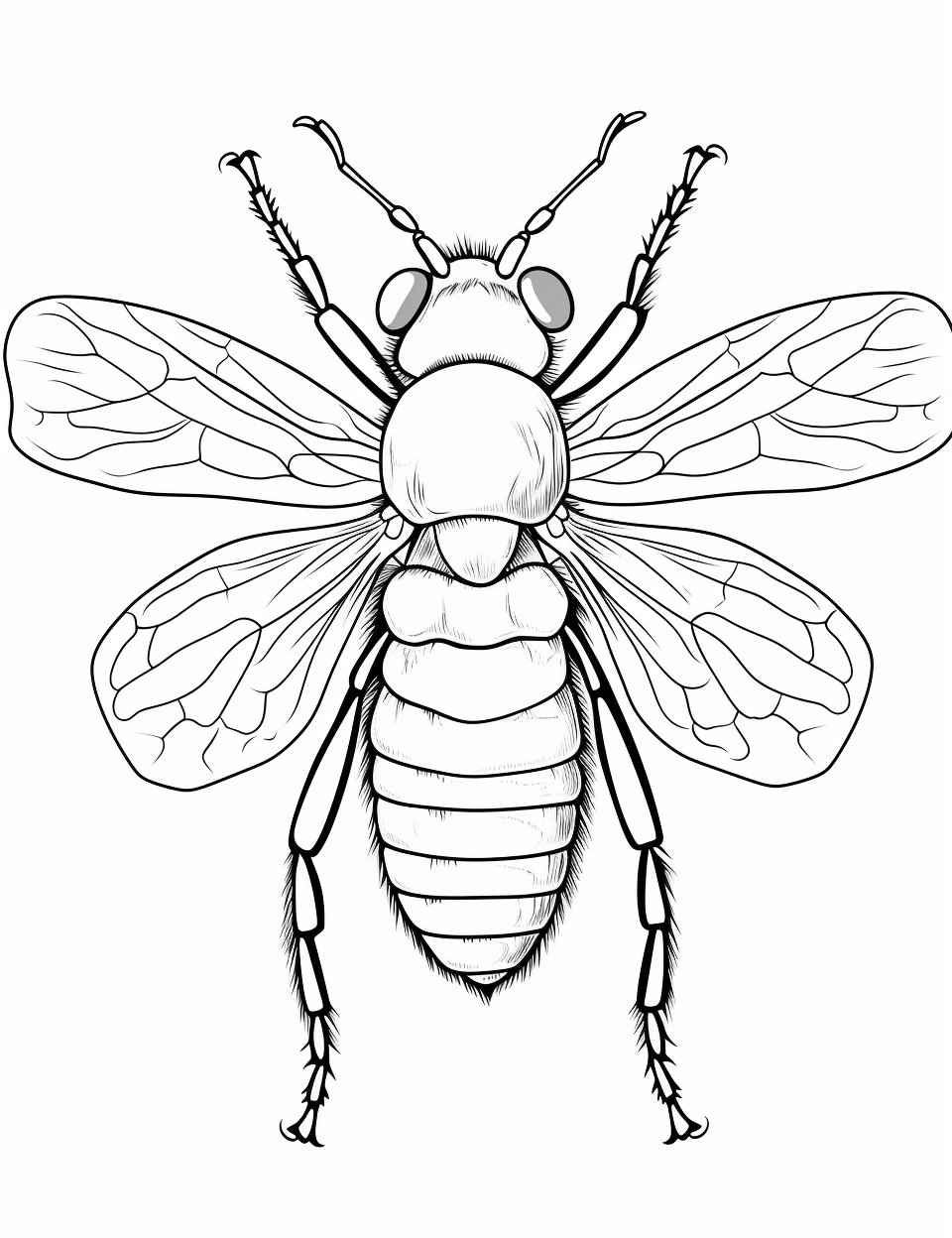 Simple Black and White Insect Coloring Sheet