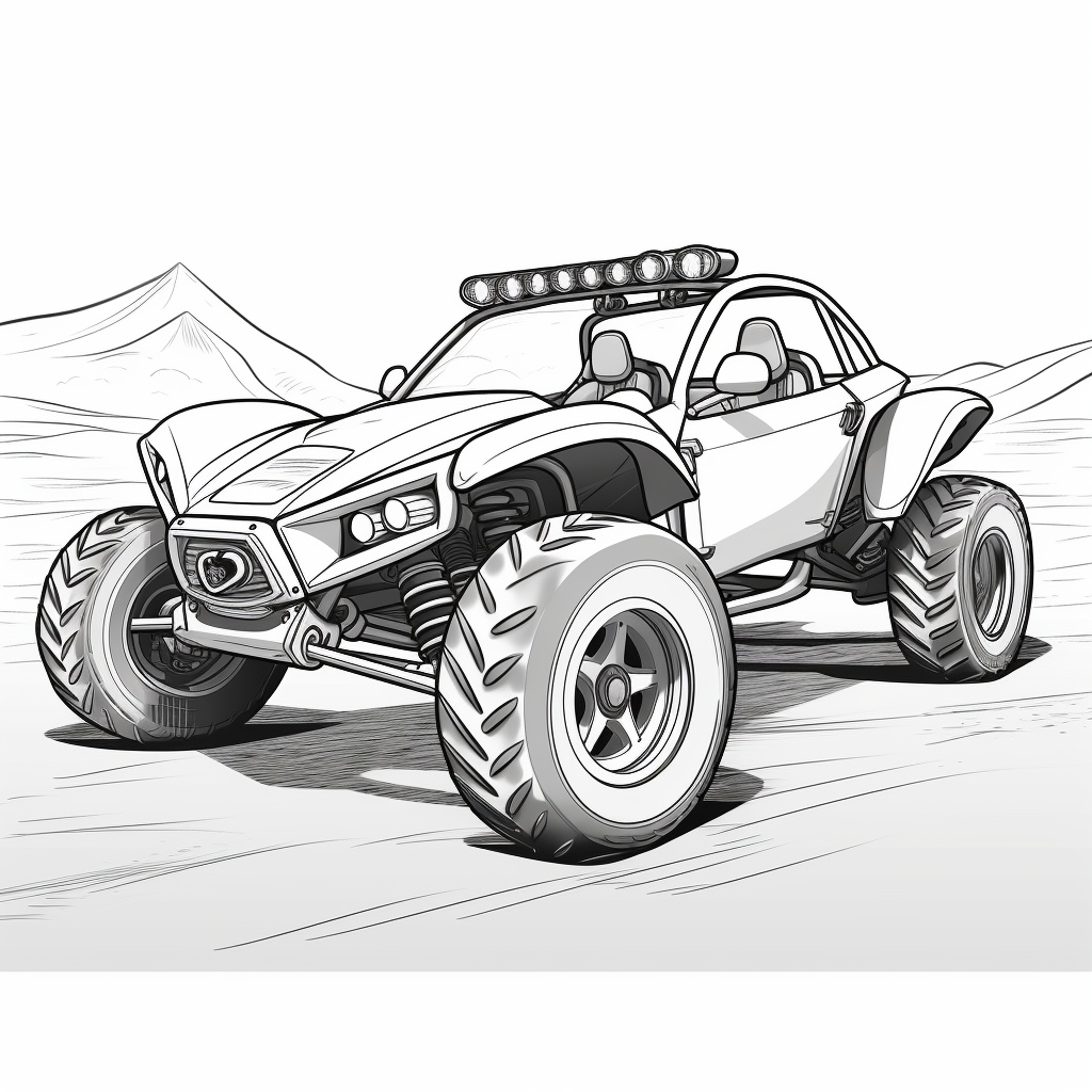 Cartoon-style dune buggy for kids