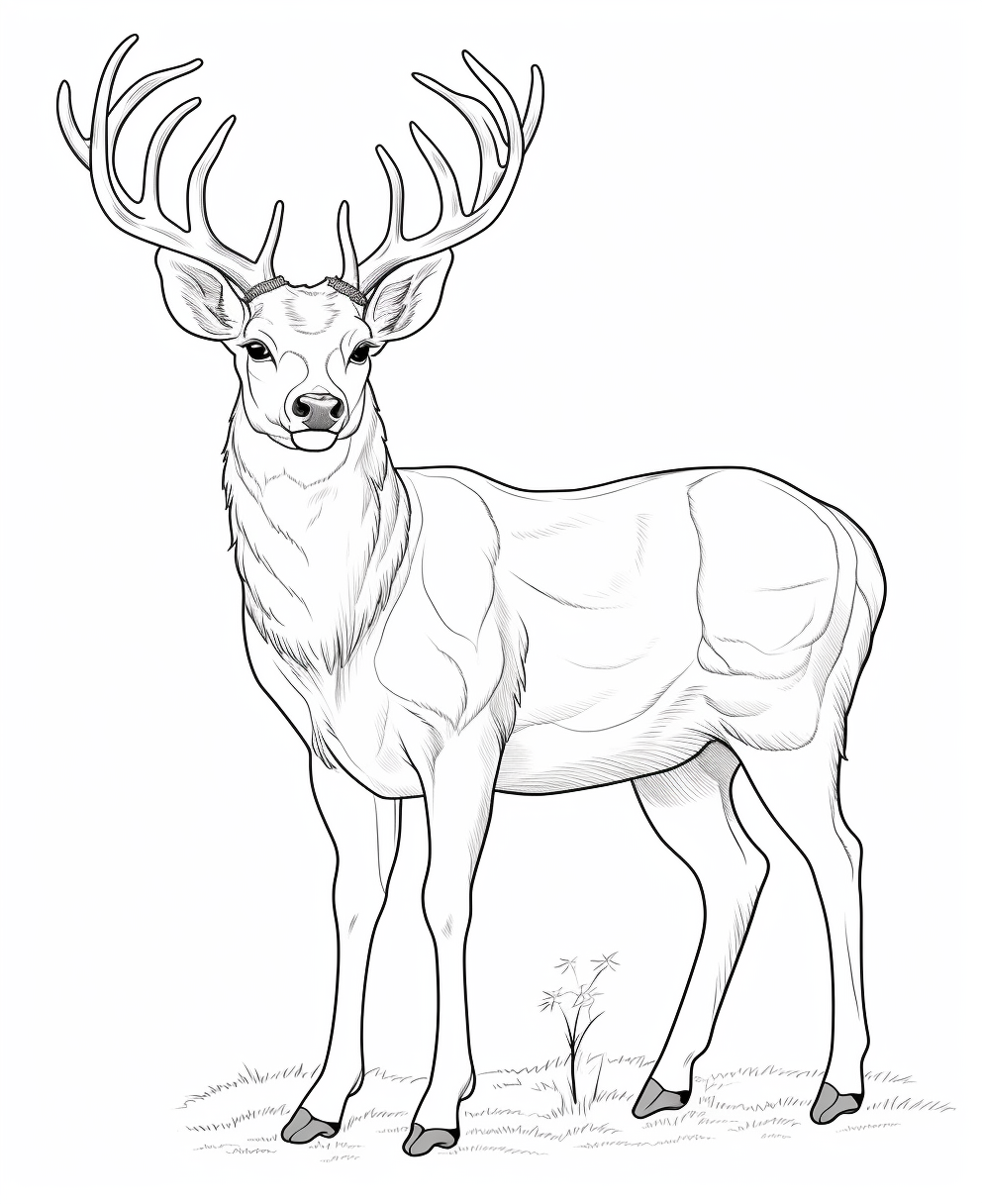 Cute deer coloring page for kids