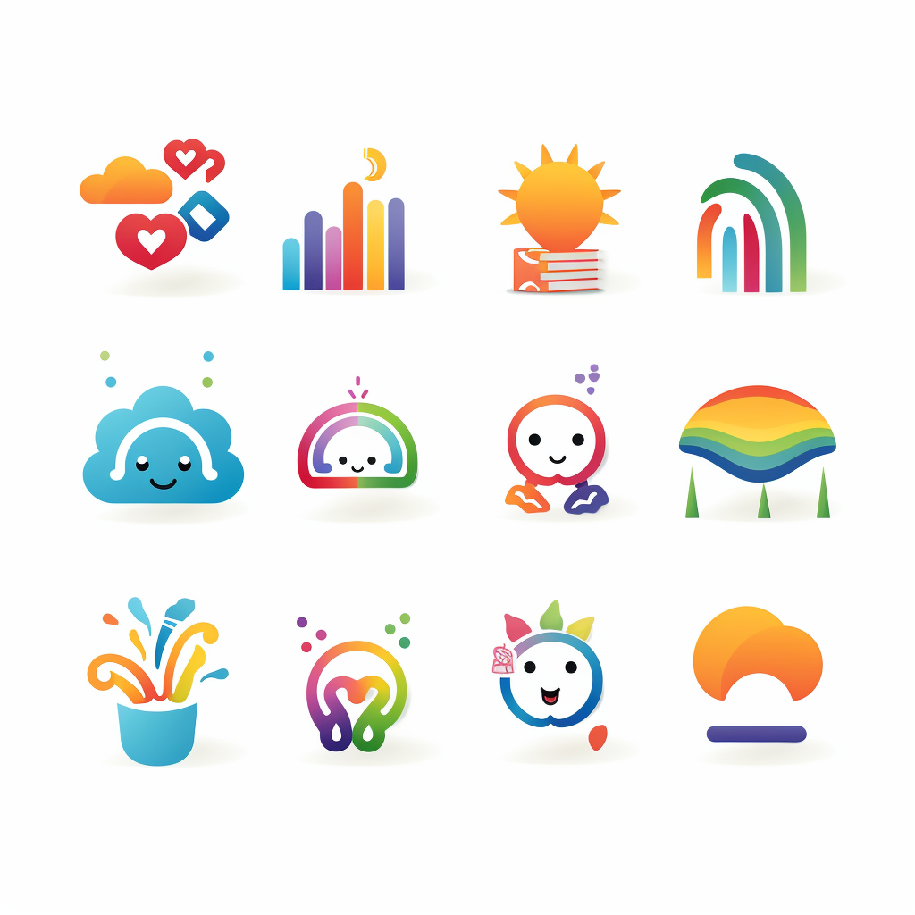 Vector-based Kids Emotions Rainbow Connection