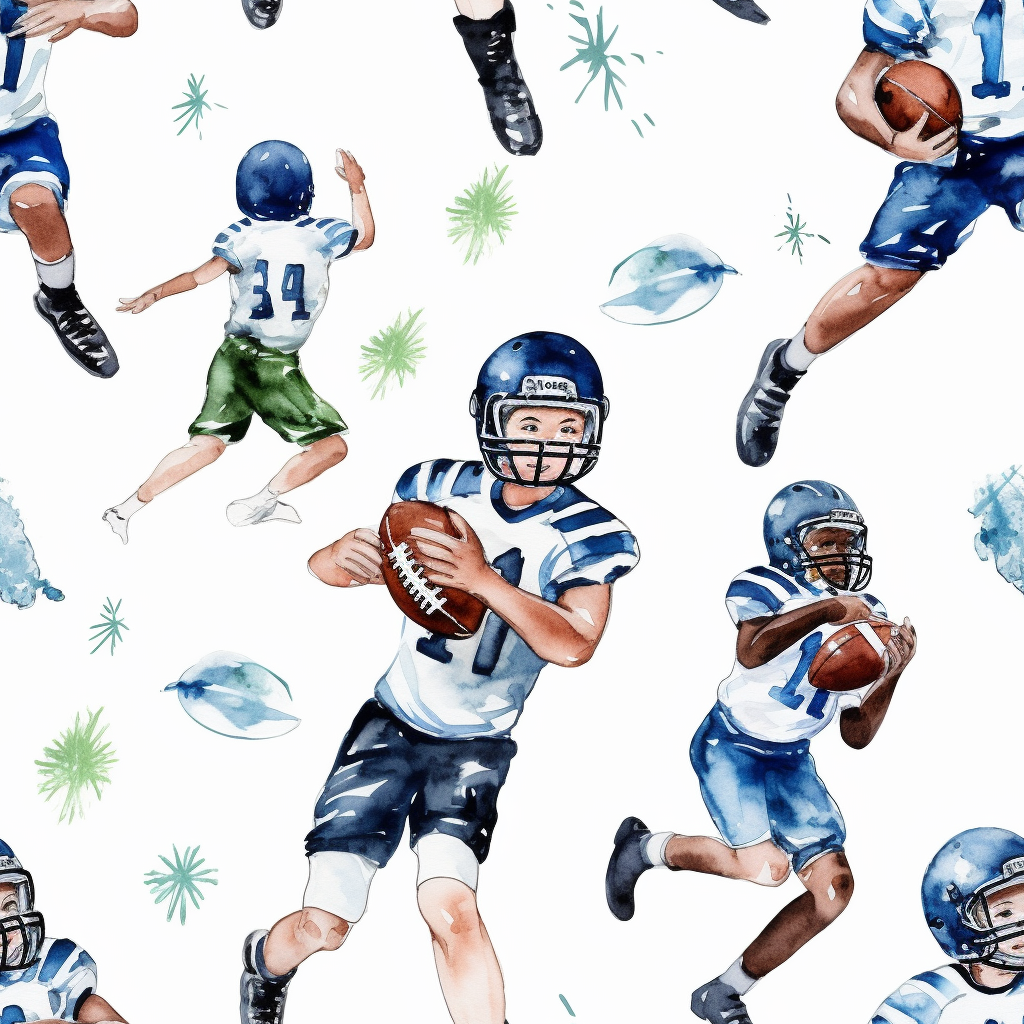 Kids playing American football doodle