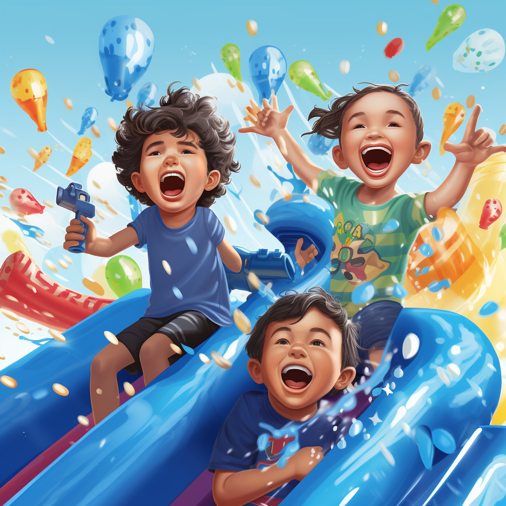 Kids enjoying a bouncy house at a birthday party