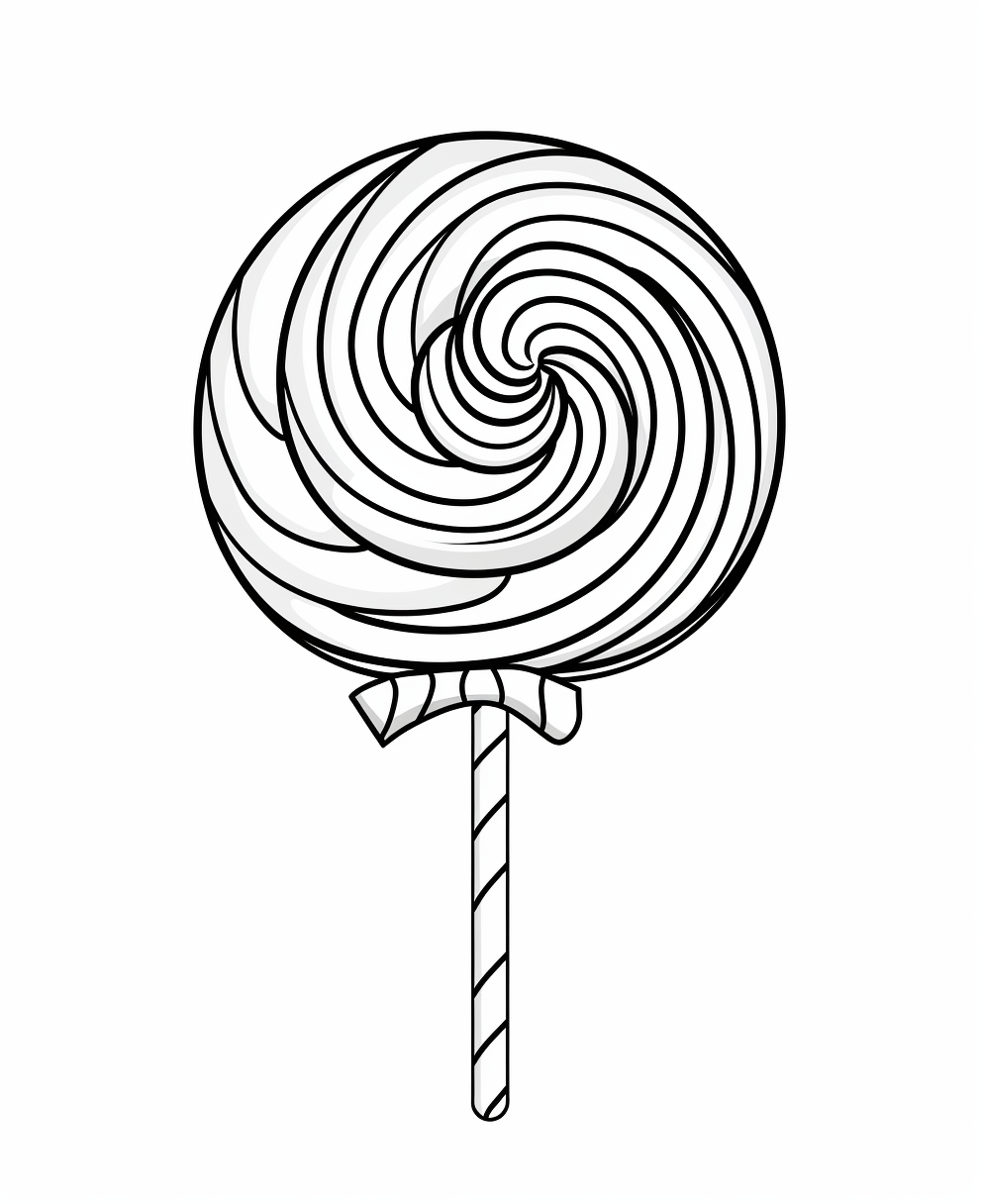 Cartoon-style kids lollipop coloring page