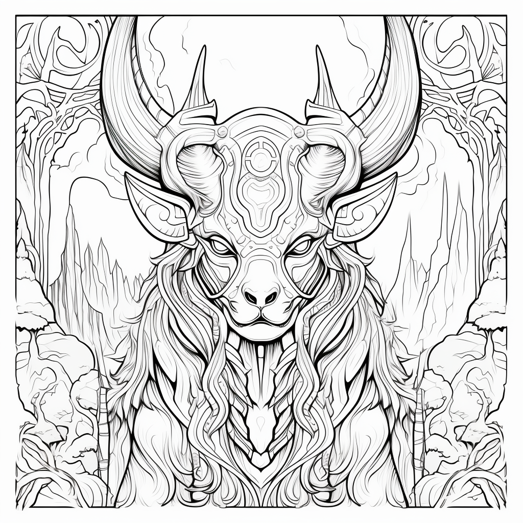 Cartoon-style mythical creature coloring page for kids