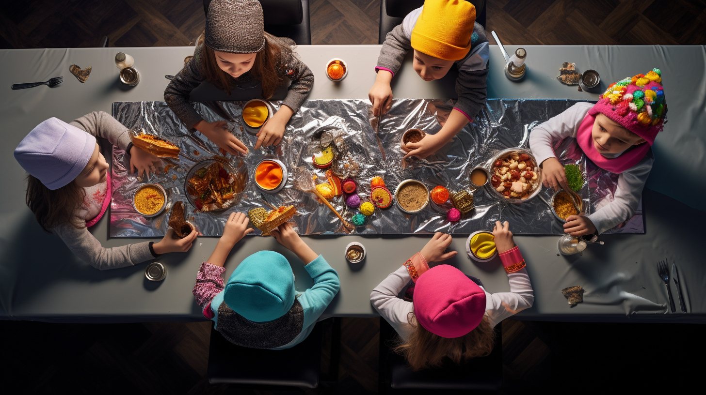 Children's Party Table in Foil