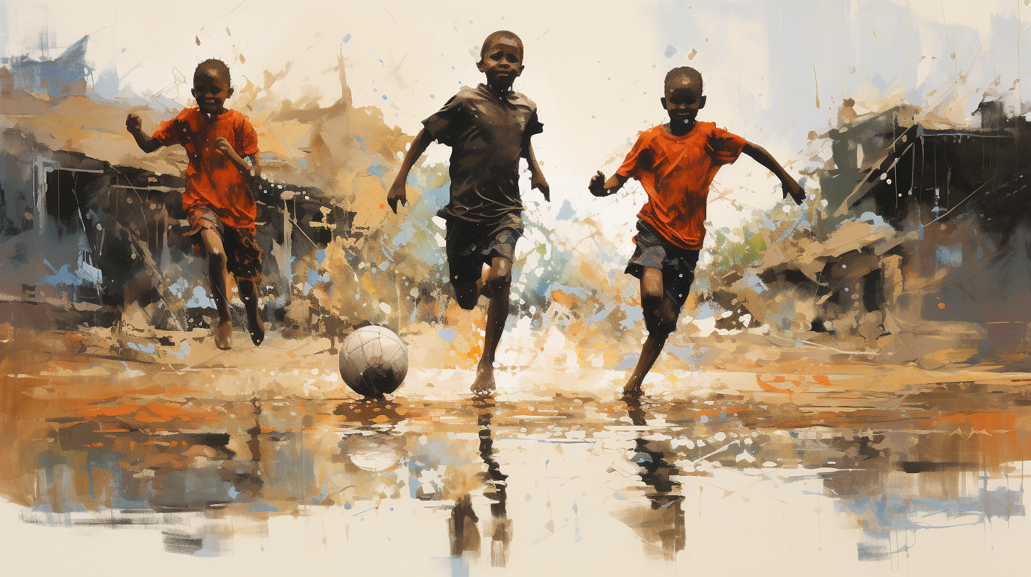 Kids Playing on Dirt Paving