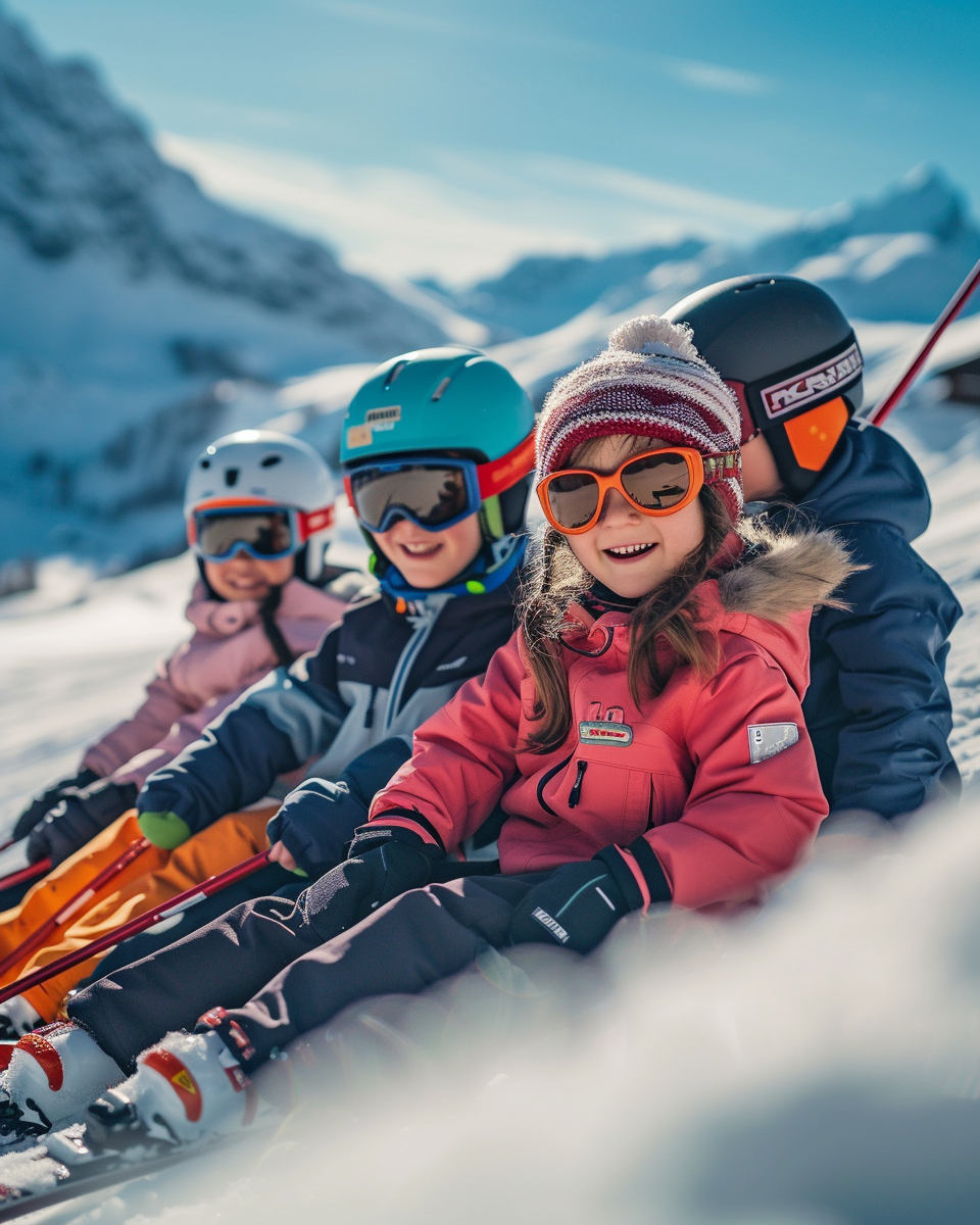 Kids playing in the mountains