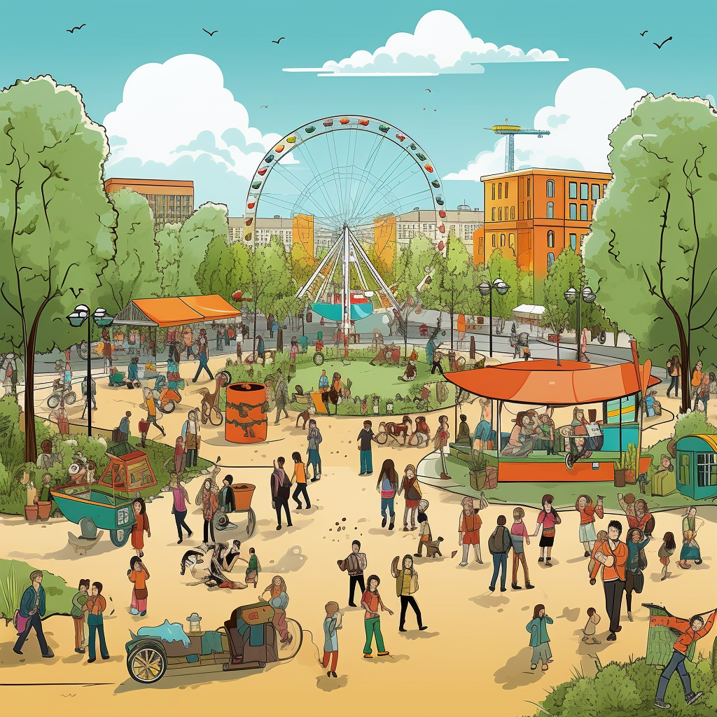 Illustration of a Sustainable Fair in Hamburg