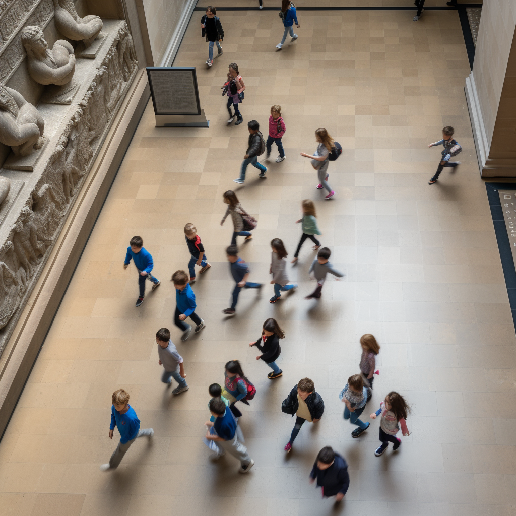 Group of kids exploring British Museum's ancient artifacts