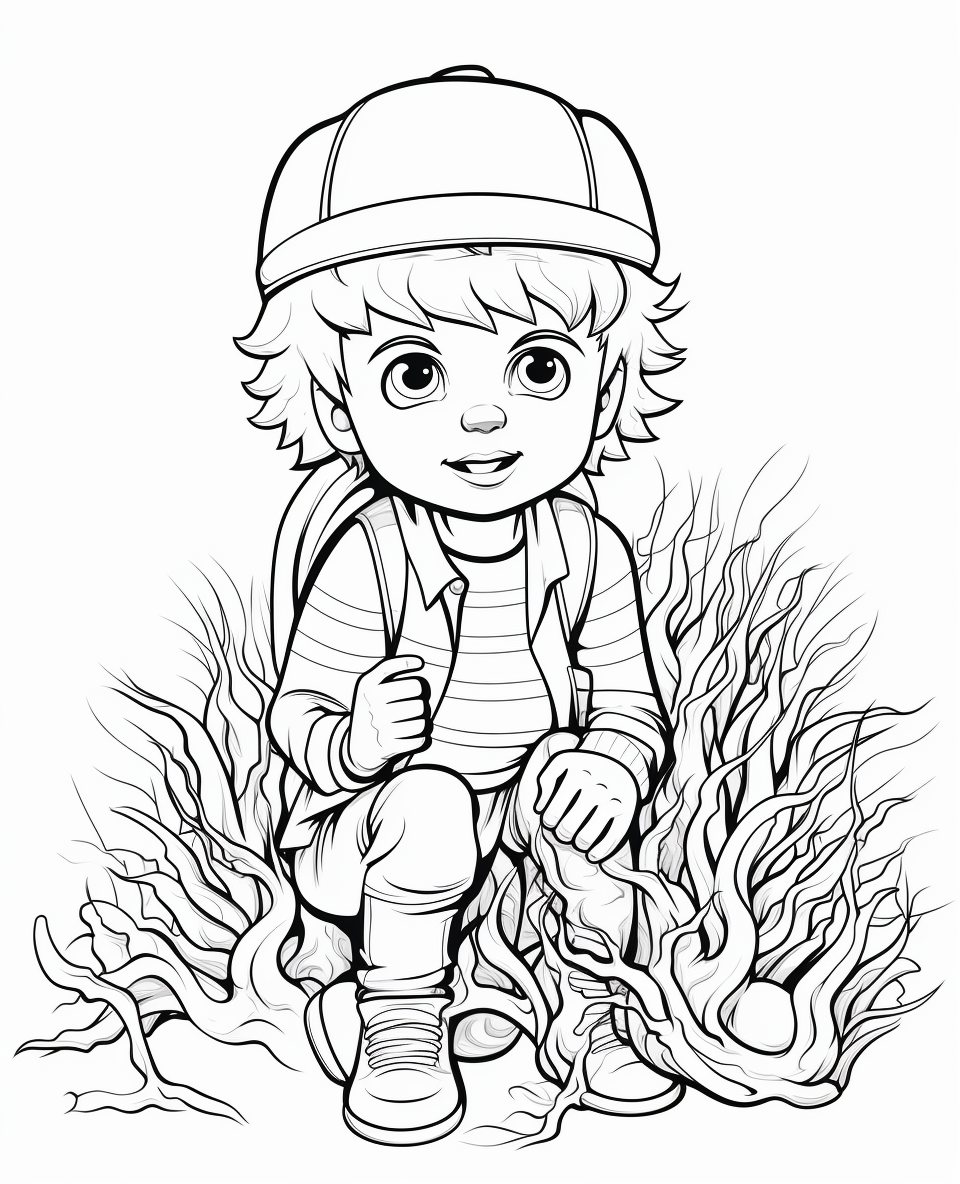 Kids Stranger Things Dustin Demorgorgon Coloring Page