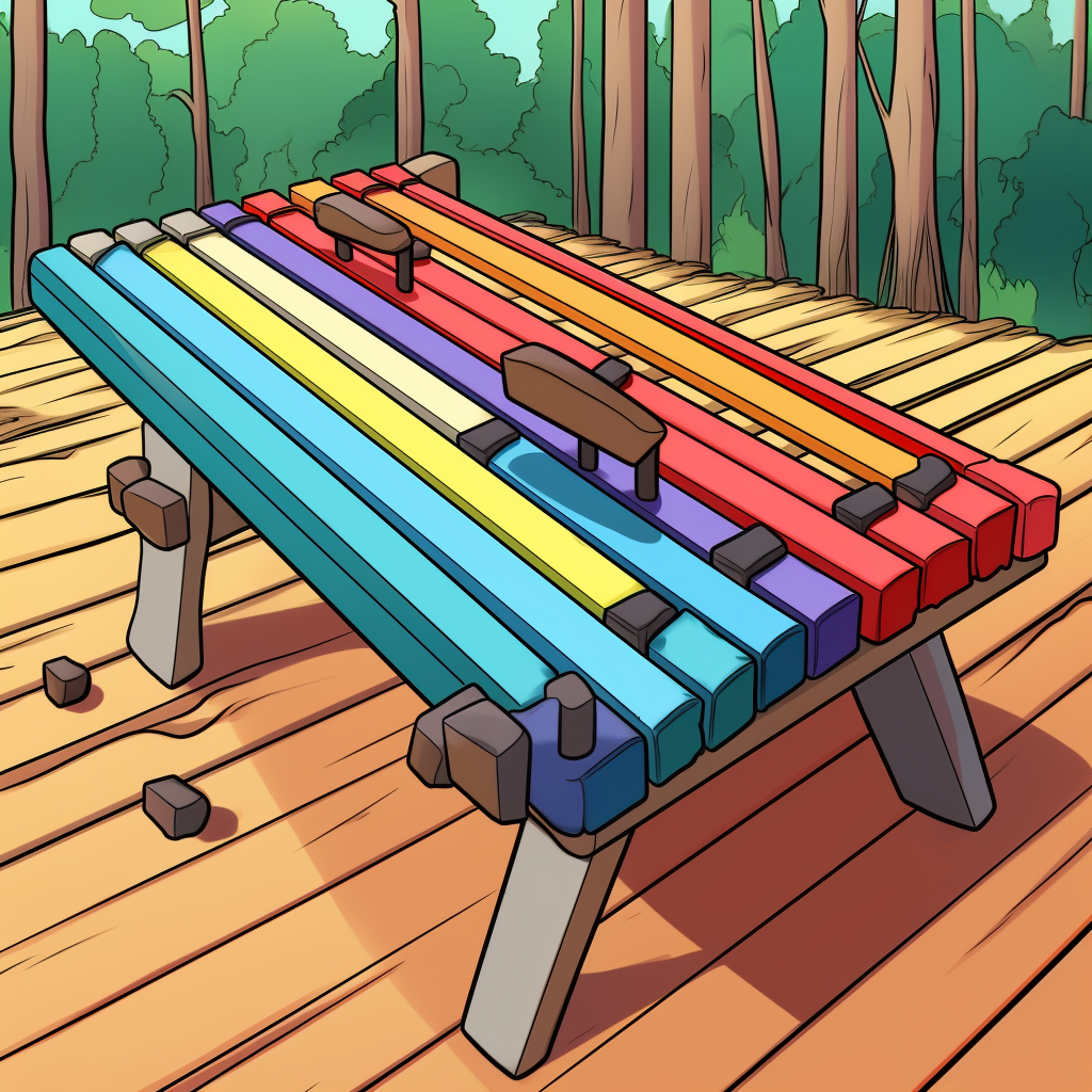 Cartoon xylophone coloring page for kids