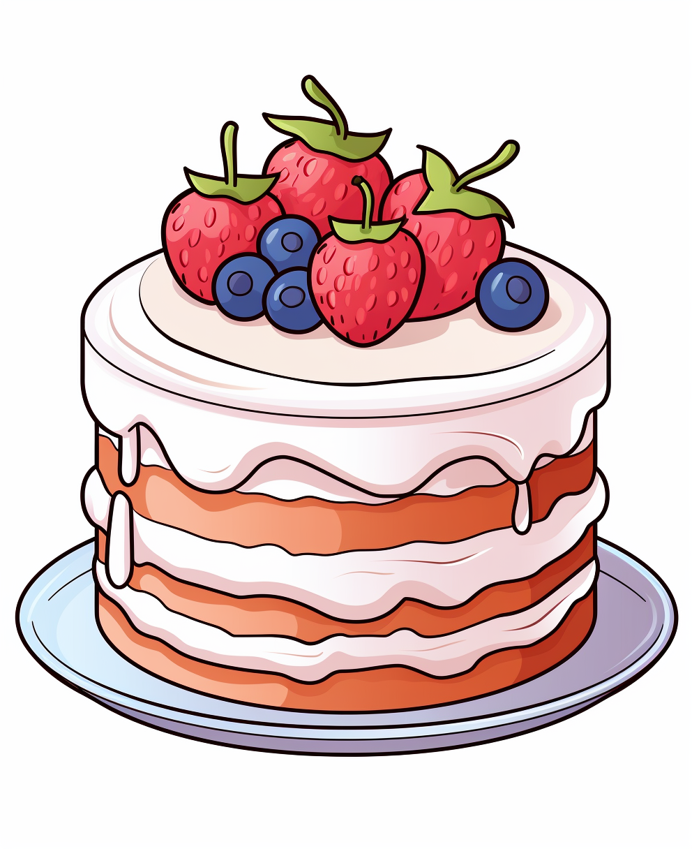 Delicious Cake Coloring Page