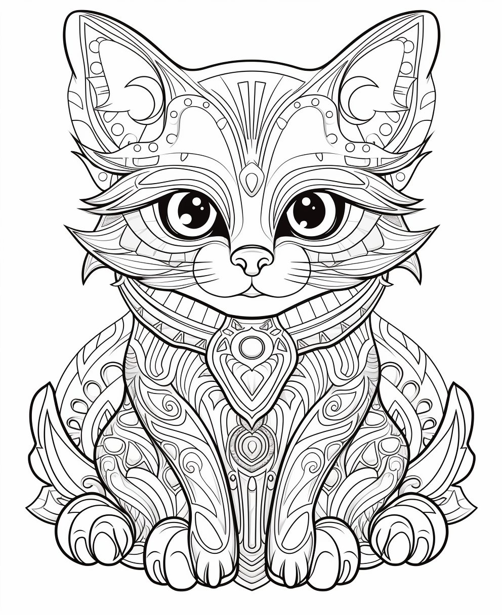 Cartoon Cat Coloring Page